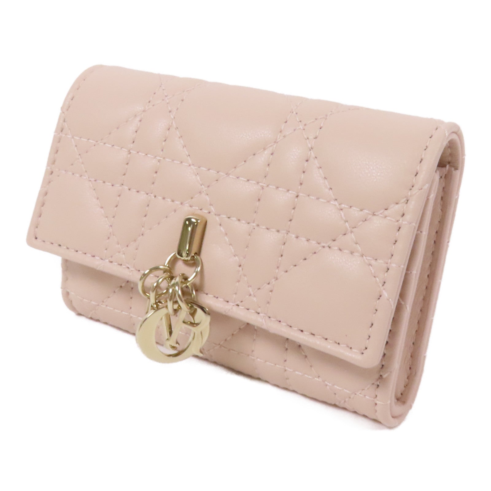 Dior 羊革皮革Caro Dahlia金扣卡片套