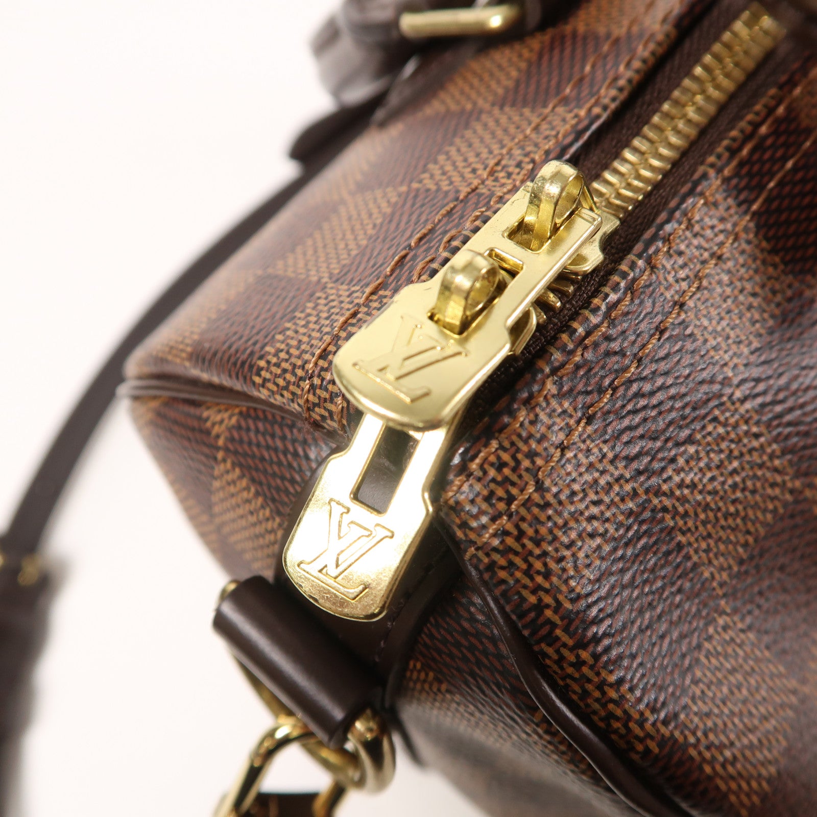 LOUIS VUITTON Damier Speedy Bandouliere 25金扣手挽肩背兩用袋