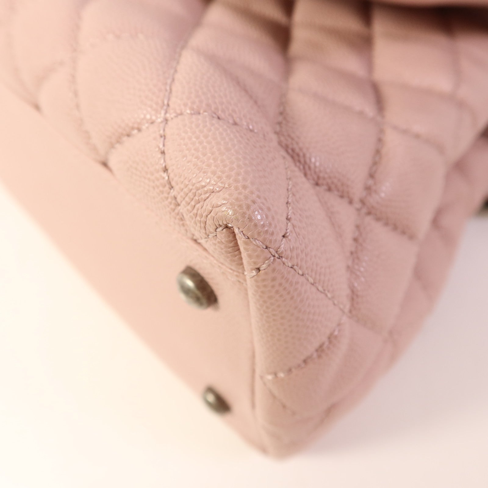 CHANEL 牛皮皮革Coco Handle銀扣手挽肩背兩用袋