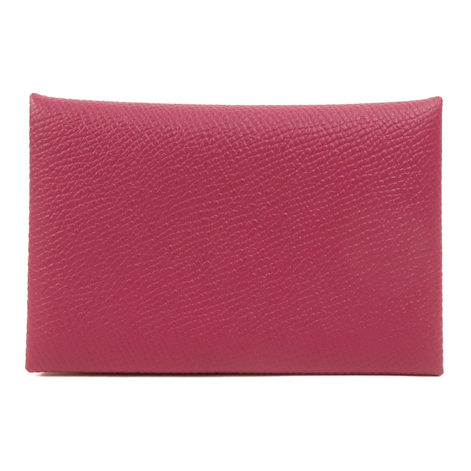 HERMES Epsom皮革Calvi卡片套Rose Pourpre