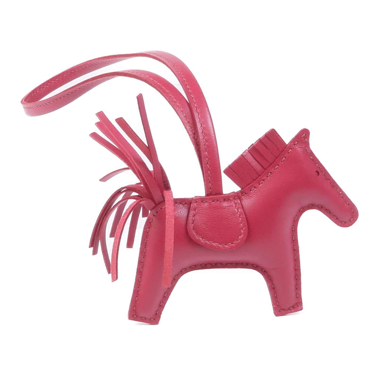 HERMES Milo皮革Rodeo PM掛飾Wine Red