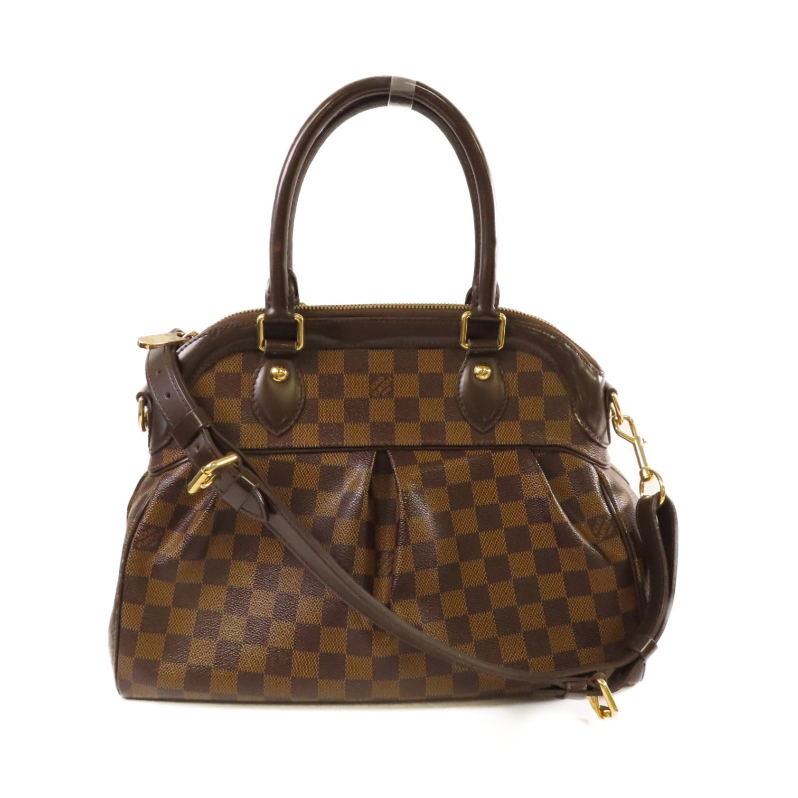 LOUIS VUITTON 【激減優惠】Damier Trevi PM 2Way Shoulder Bag金扣肩背袋啡色