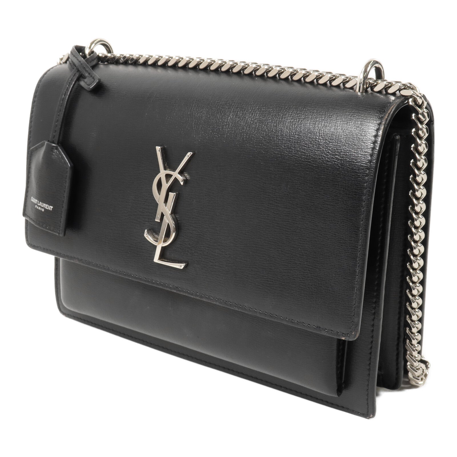SAINT LAURENT 牛皮皮革Sunset Medium鏈帶肩背袋