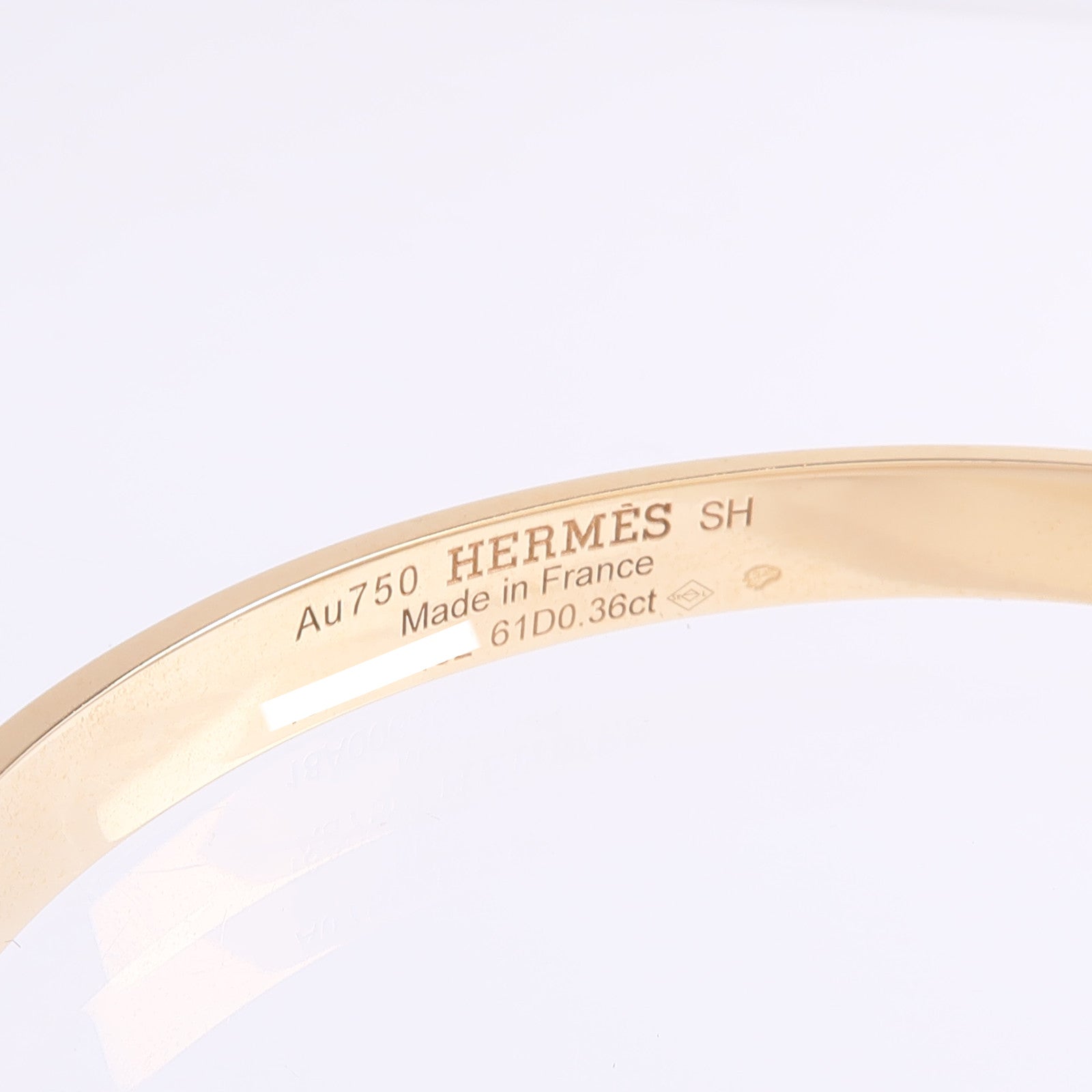 HERMES 18K玫瑰金Kelly Bracelet鑽石手鐲