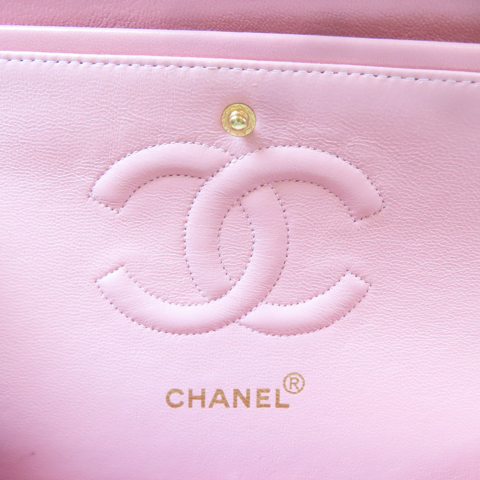 CHANEL 菱格羊皮皮革Chain Shoulder Bag金扣鏈帶肩背袋粉紅色