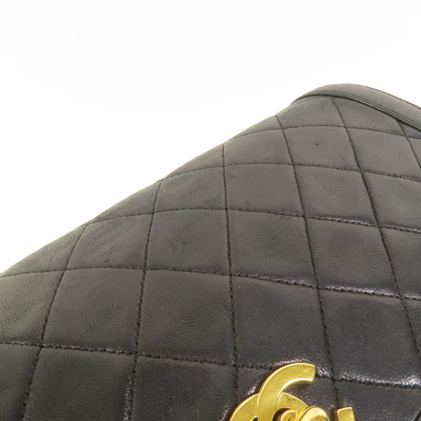 CHANEL 羊皮皮革Vintage Chain Shoulder金扣肩背袋