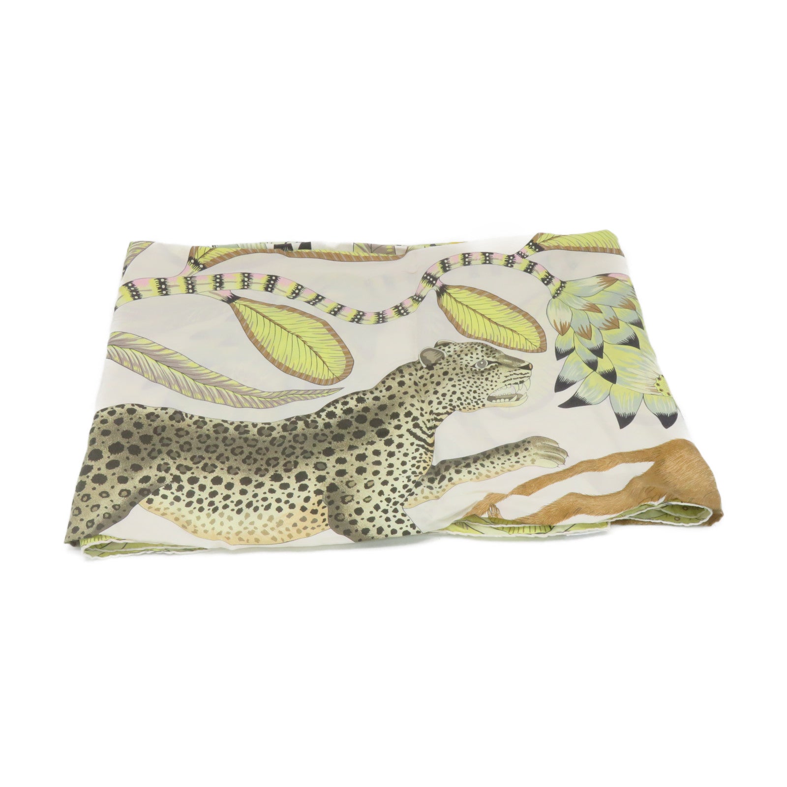 HERMES 【激減優惠】絲質Scarf 135x135絲巾黃色/彩色