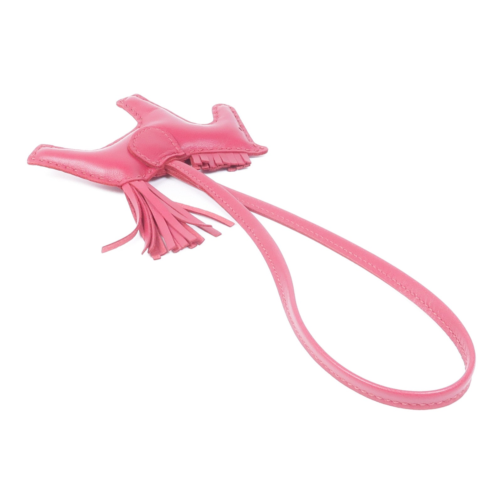 HERMES Milo皮革Rodeo PM掛飾Wine Red