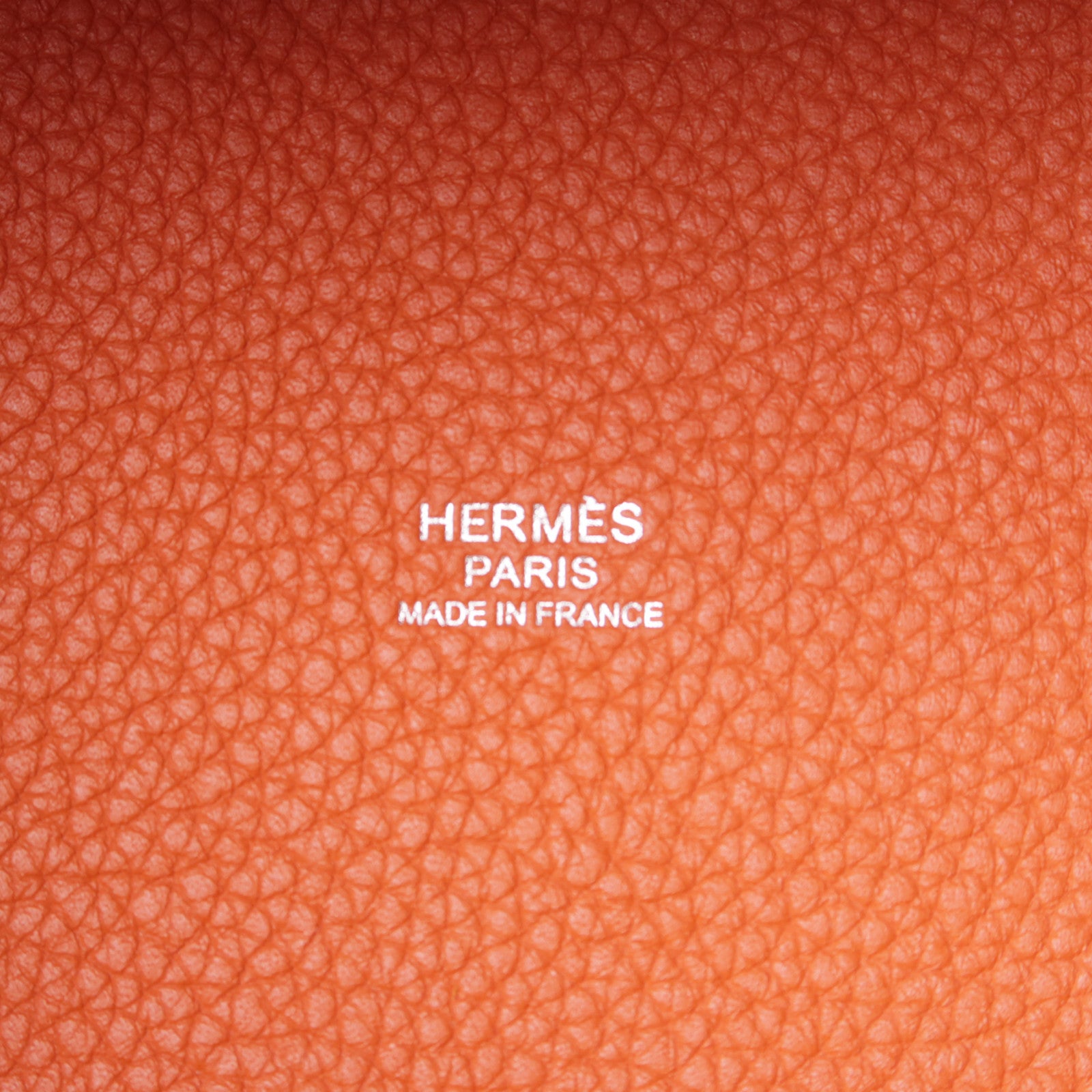 HERMES Clemence皮革Picotin PM銀扣手挽袋Terre Battue橙色