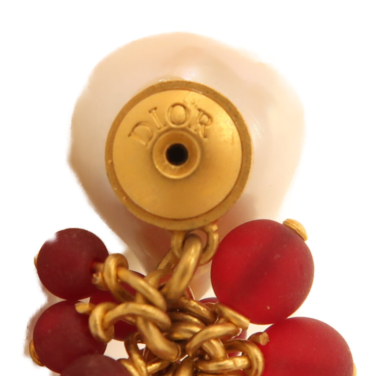 Dior 鍍金/PVC Earrings耳環紅色/白色/金色