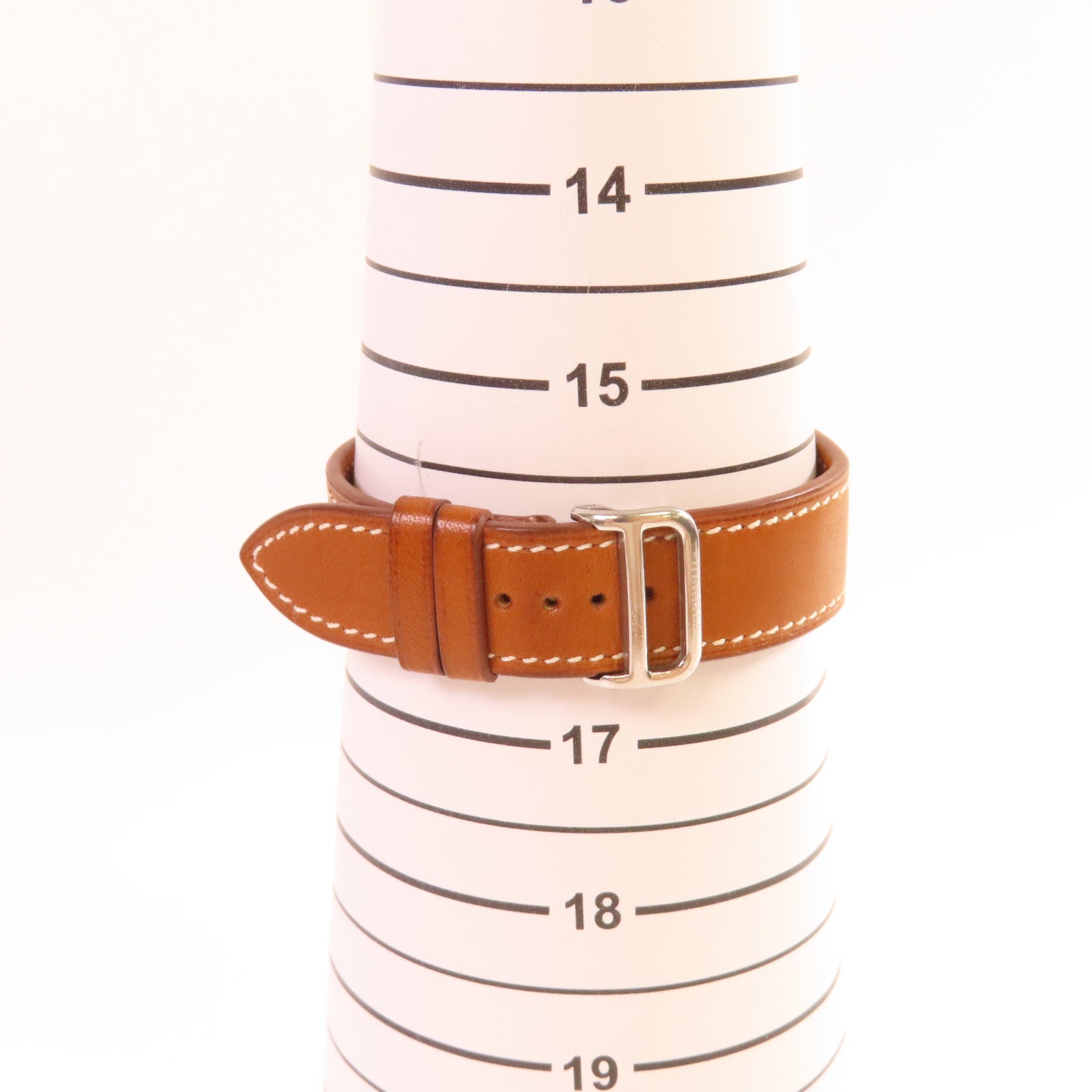 HERMES Cape Cod Watch不鏽鋼/牛皮皮革帶自動機芯手錶白色/啡色