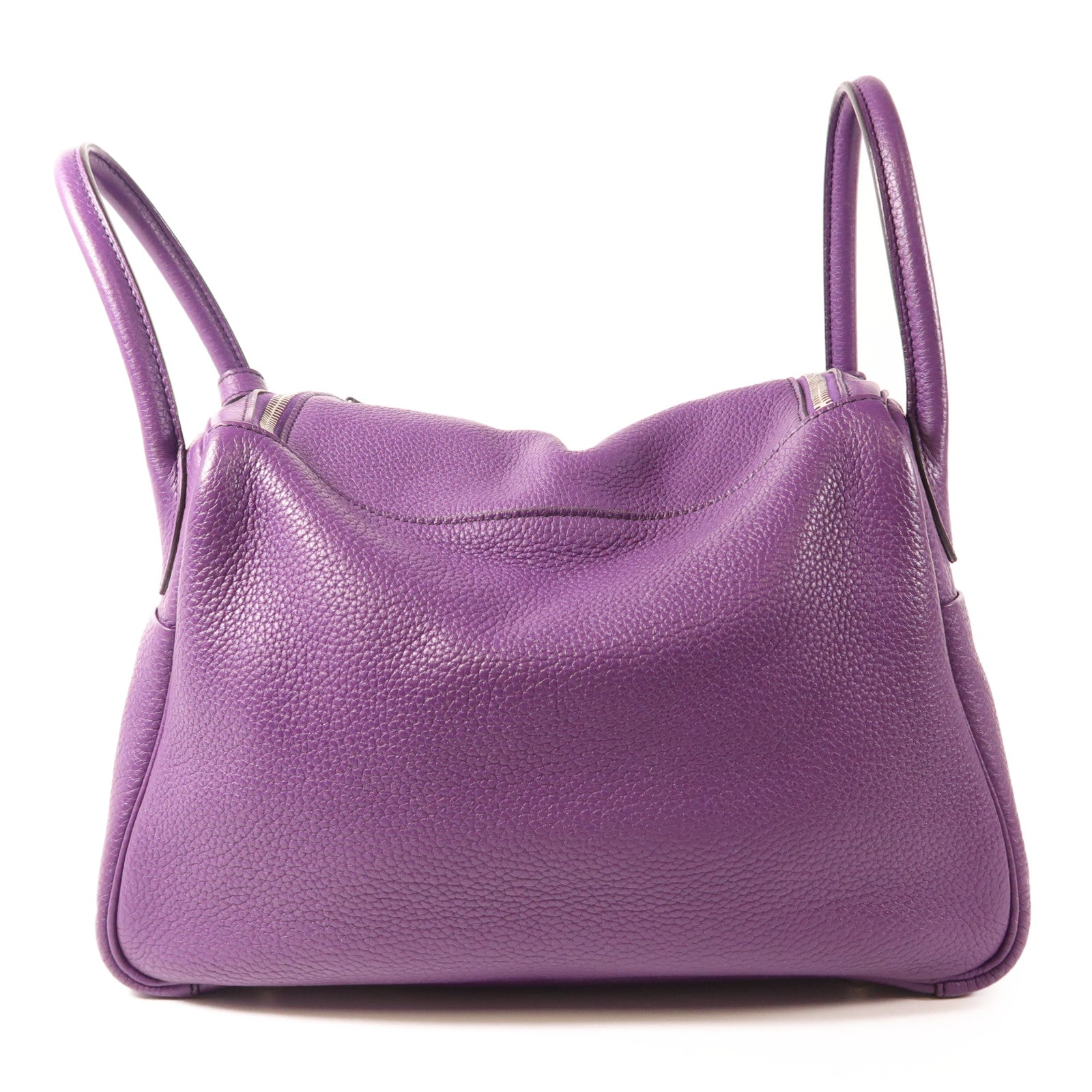 HERMES PHW Lindy 30 2 Way Shoulder Bag Taurillon Clemence Leather Anemone Purple