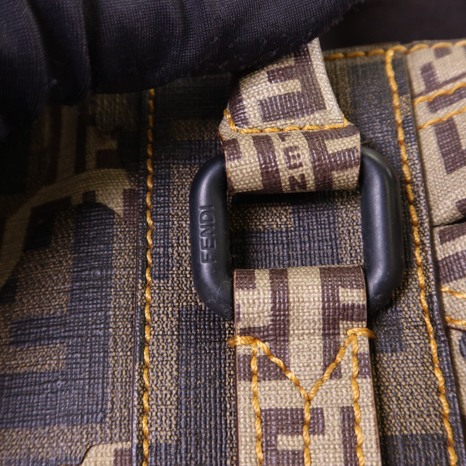 FENDI 塗層帆布Zucca Camo Patchwork Boston Bag肩背袋