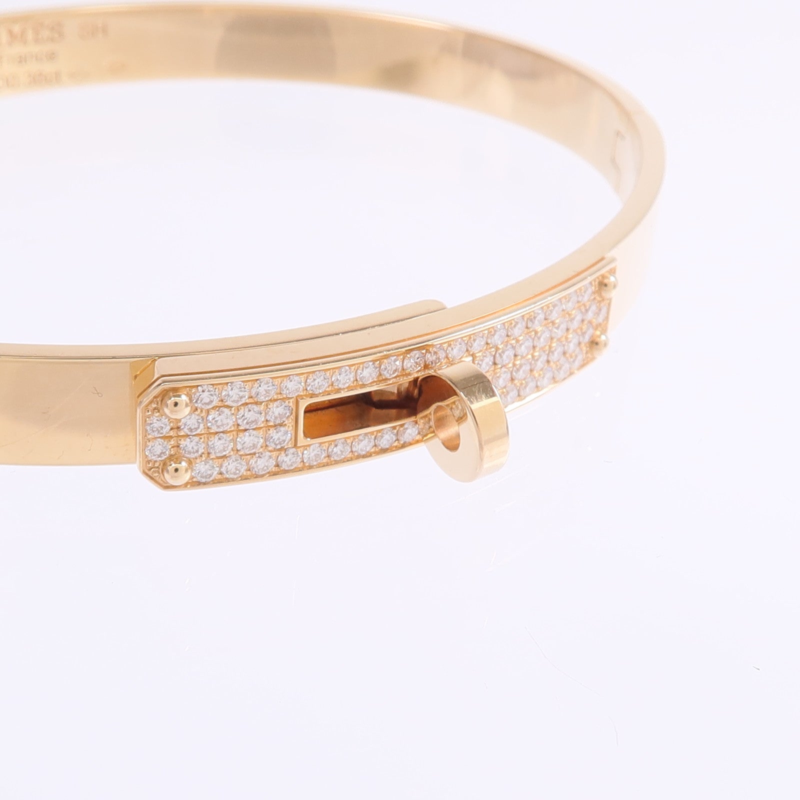 HERMES 18K玫瑰金Kelly Bracelet鑽石手鐲