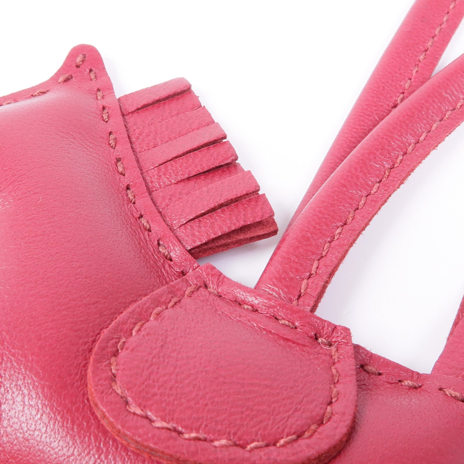 HERMES Milo皮革Rodeo PM掛飾Wine Red