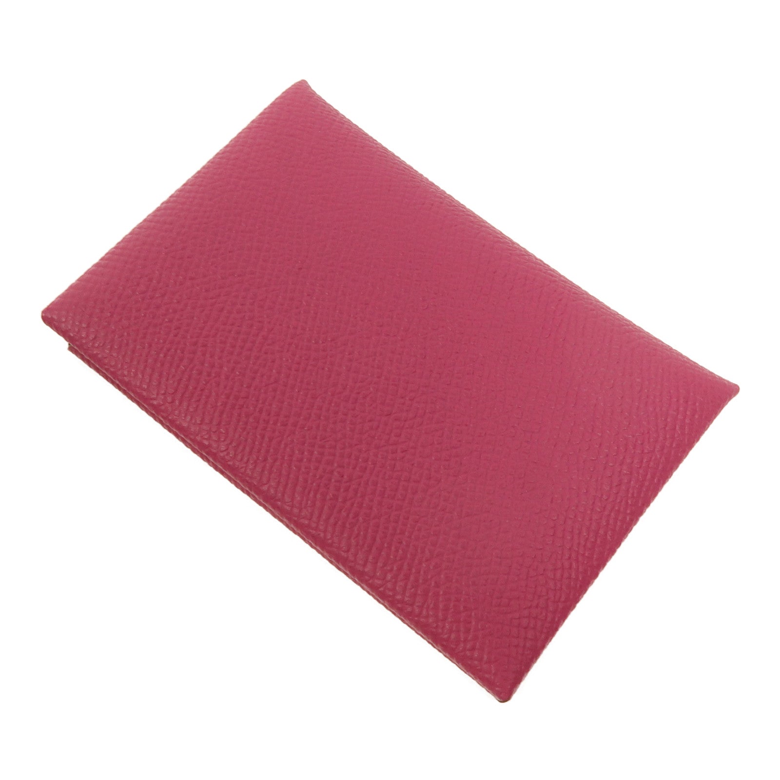 HERMES Epsom皮革Calvi卡片套Rose Pourpre