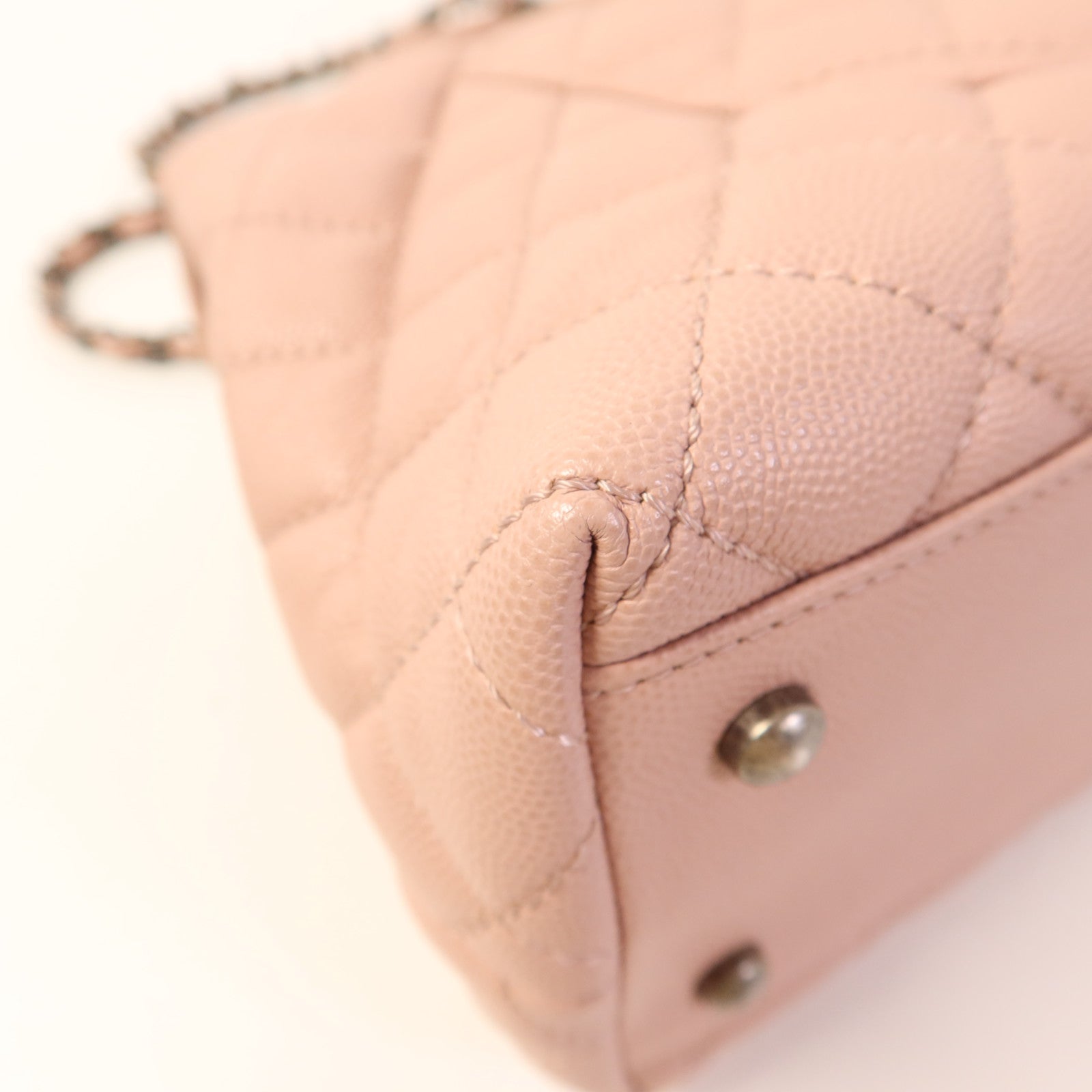 CHANEL 牛皮皮革Coco Handle銀扣手挽肩背兩用袋