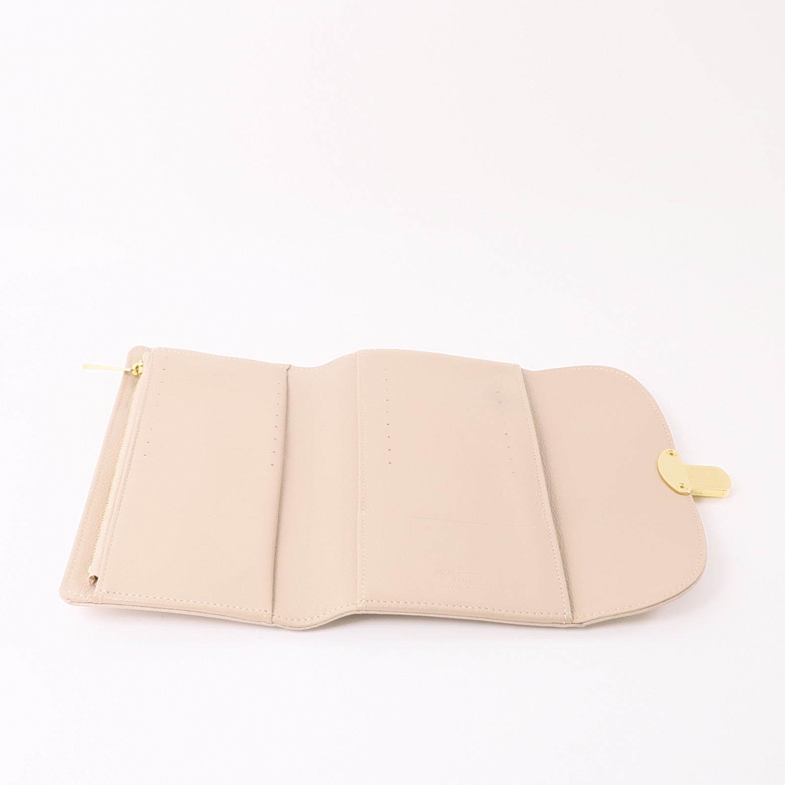 LOUIS VUITTON 【激減優惠】Monogram Mahina Amelia Coquille Long Wallet金扣長錢包米色