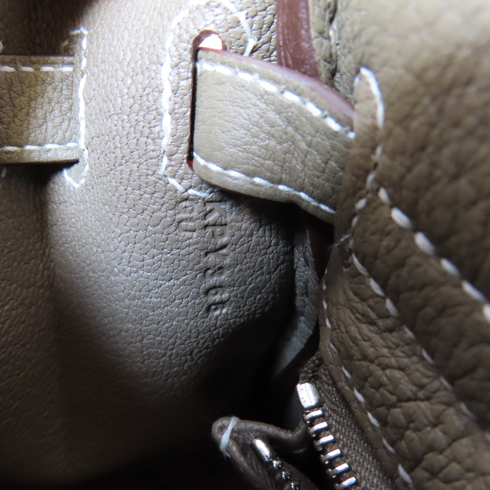 HERMES 【激減優惠】Togo皮革Kelly 25銀扣手挽肩背兩用袋Etoupe