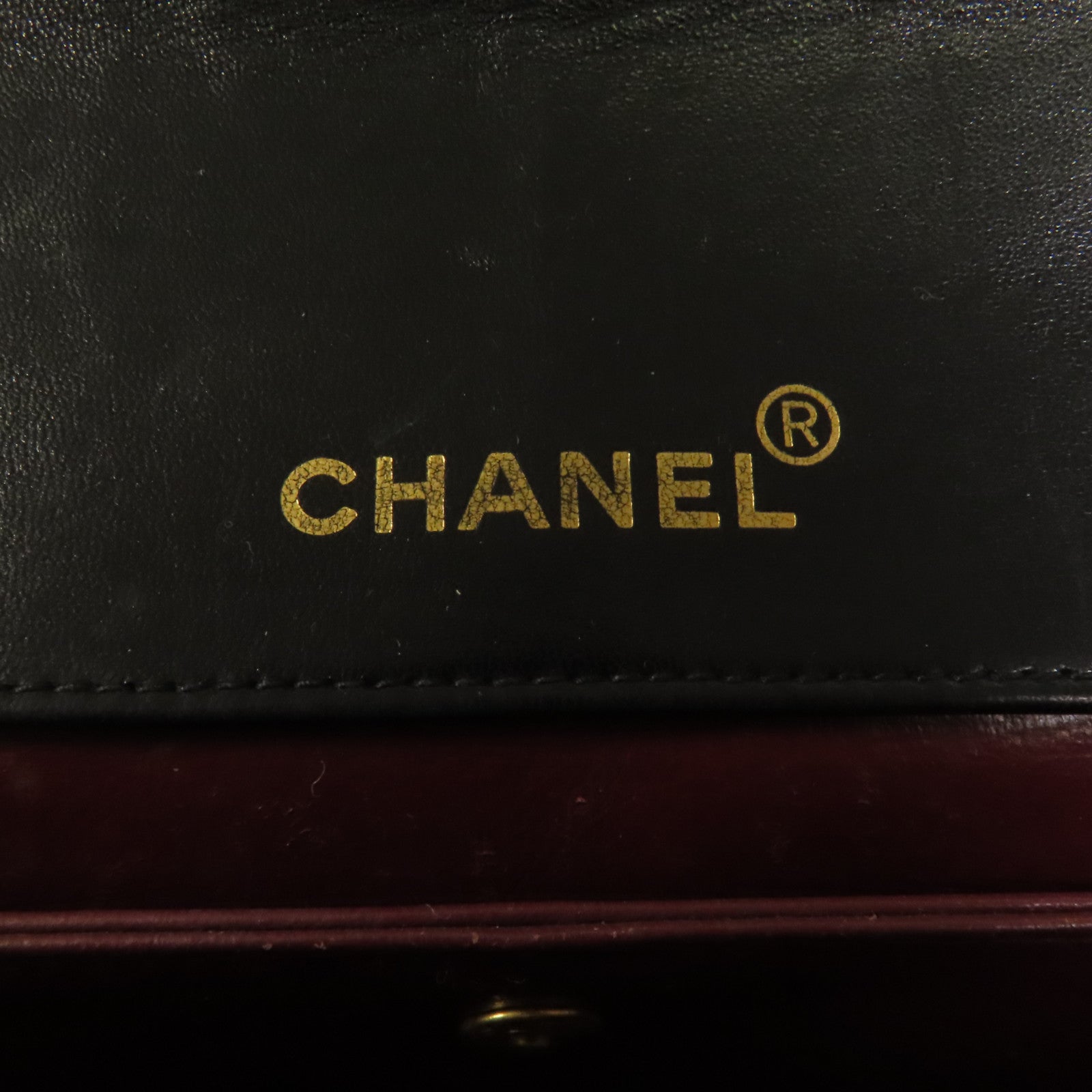 CHANEL 羊皮皮革Vintage Chain Shoulder金扣肩背袋