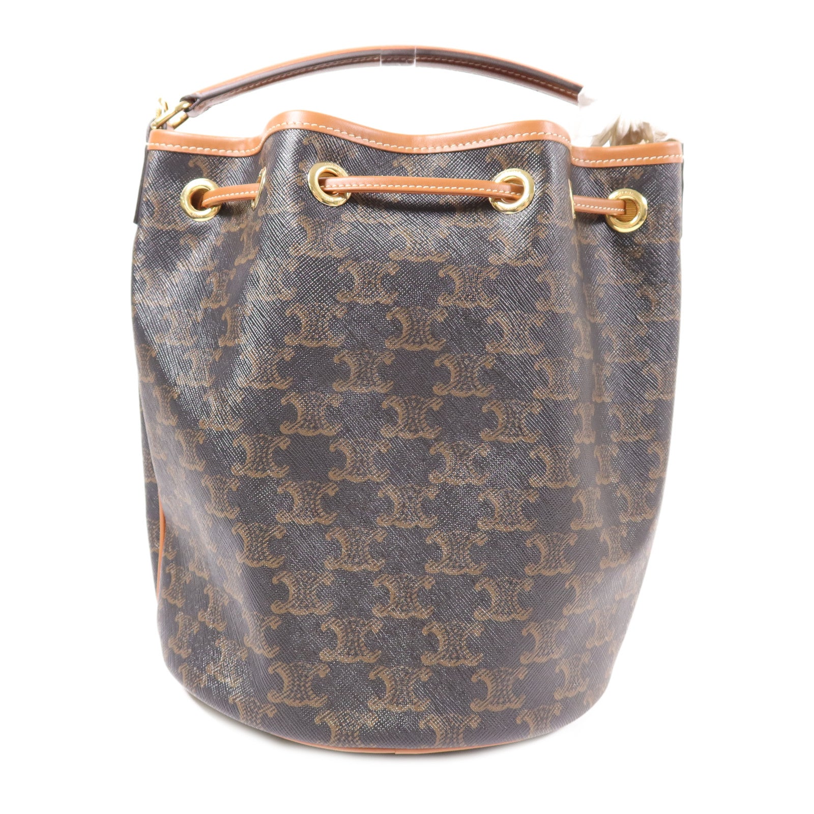 CELINE 塗層帆布/牛皮皮革Clara Bag金扣手挽肩背兩用袋