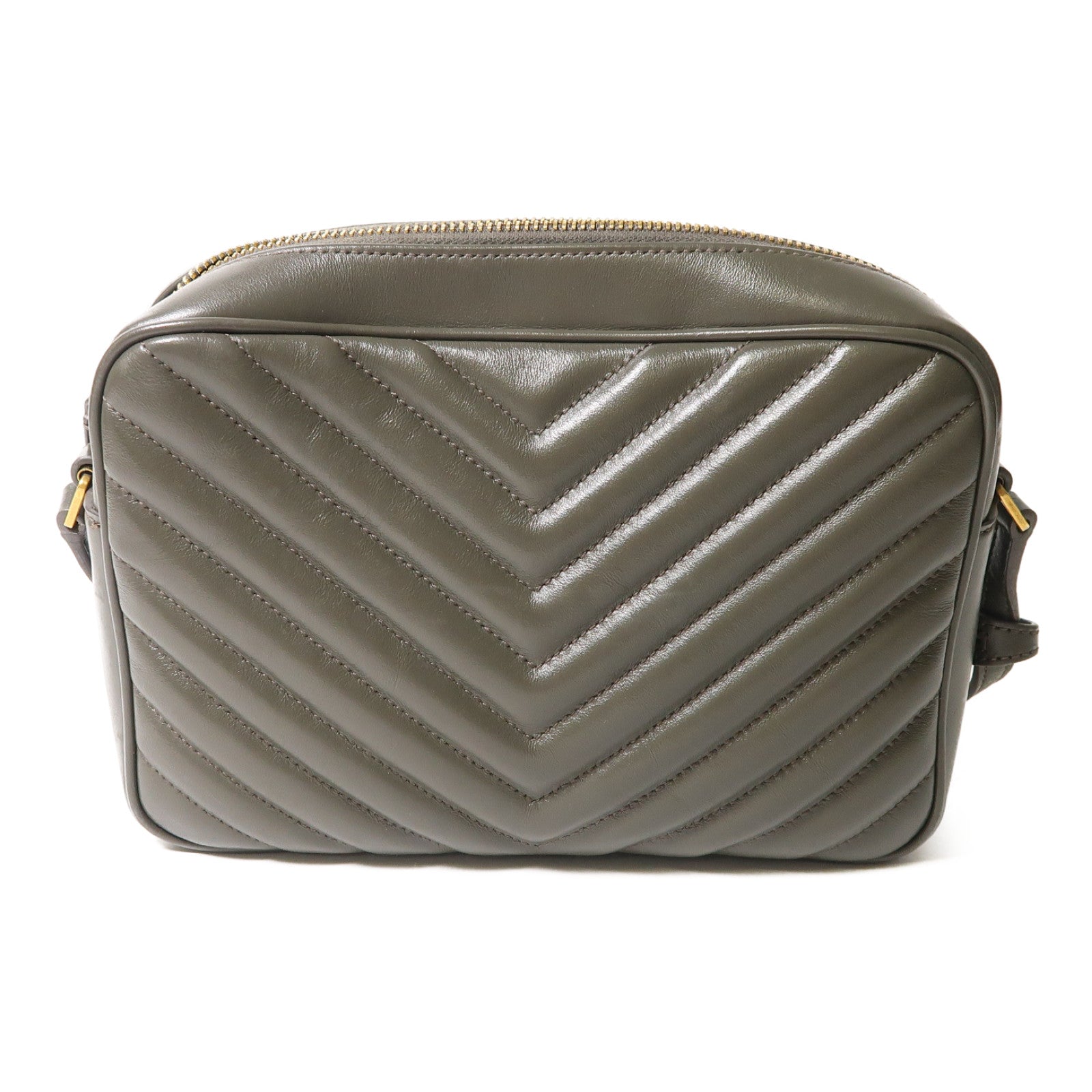 SAINT LAURENT 牛皮皮革Shoulder Bag金扣肩背袋深綠色