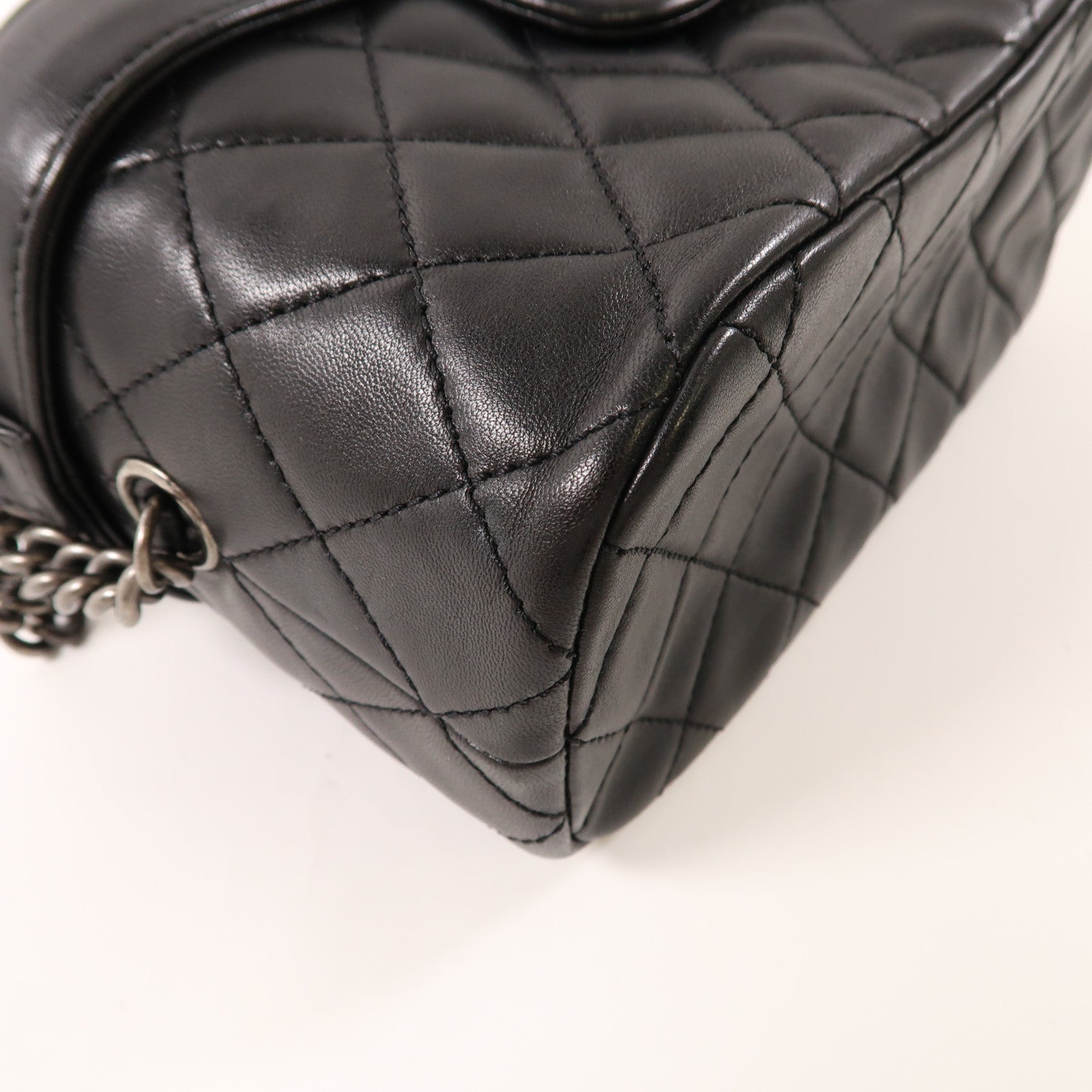 CHANEL CC Boy Vanity Case 2 Way Shoulder Bag Lambskin Leather Black
