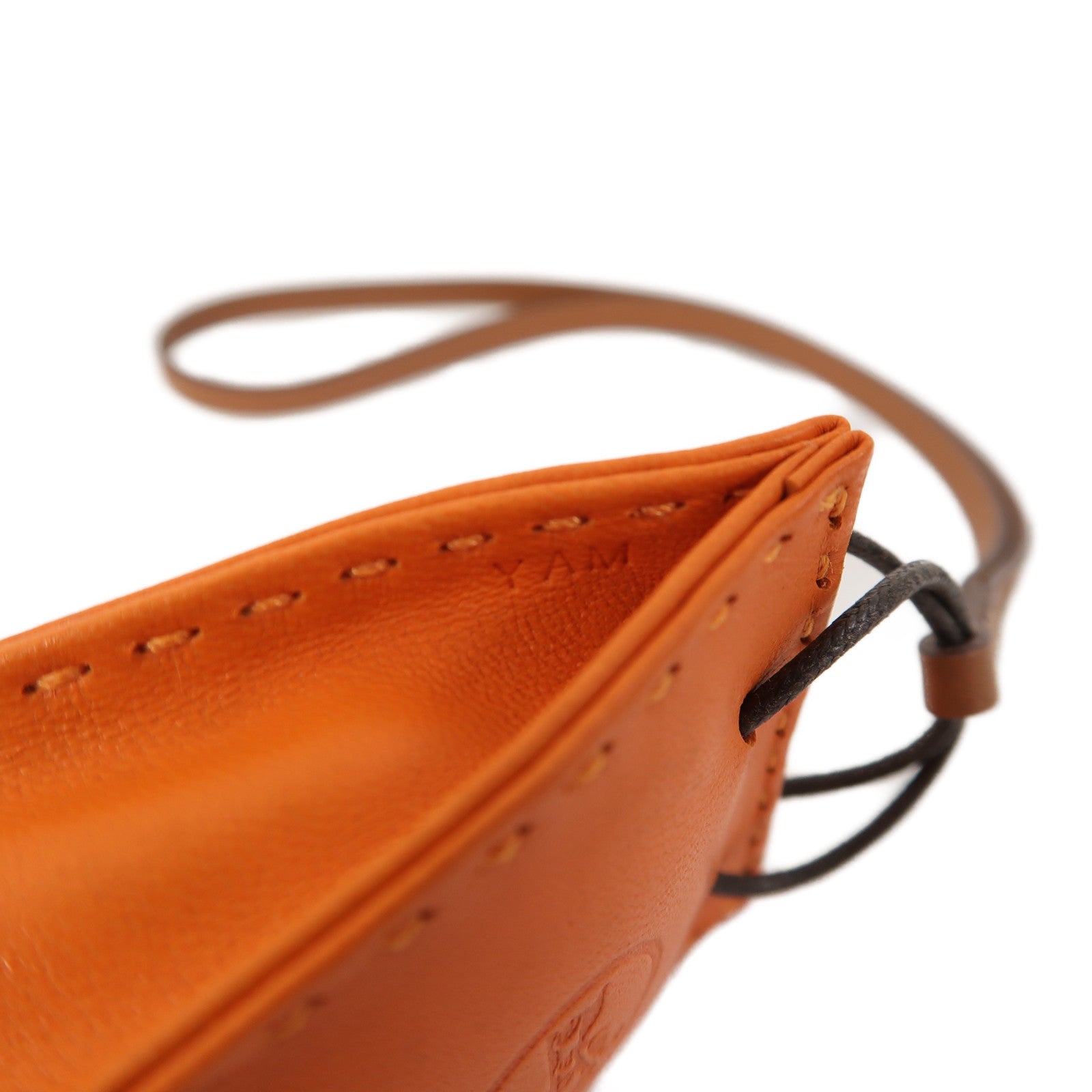 HERMES Swift皮革Charm掛飾橙色