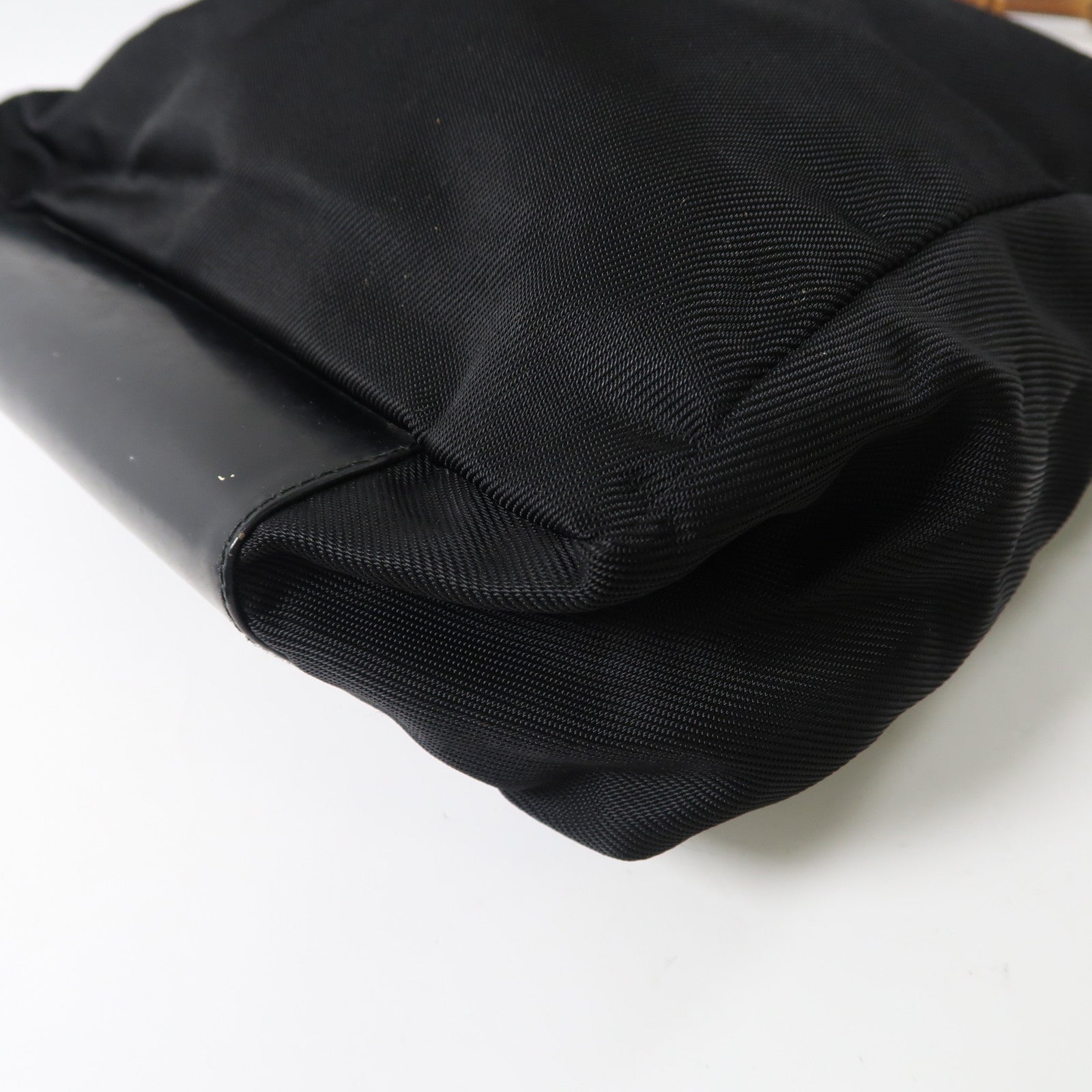 GUCCI 帆布Shoulder Bag銀扣肩背袋黑色