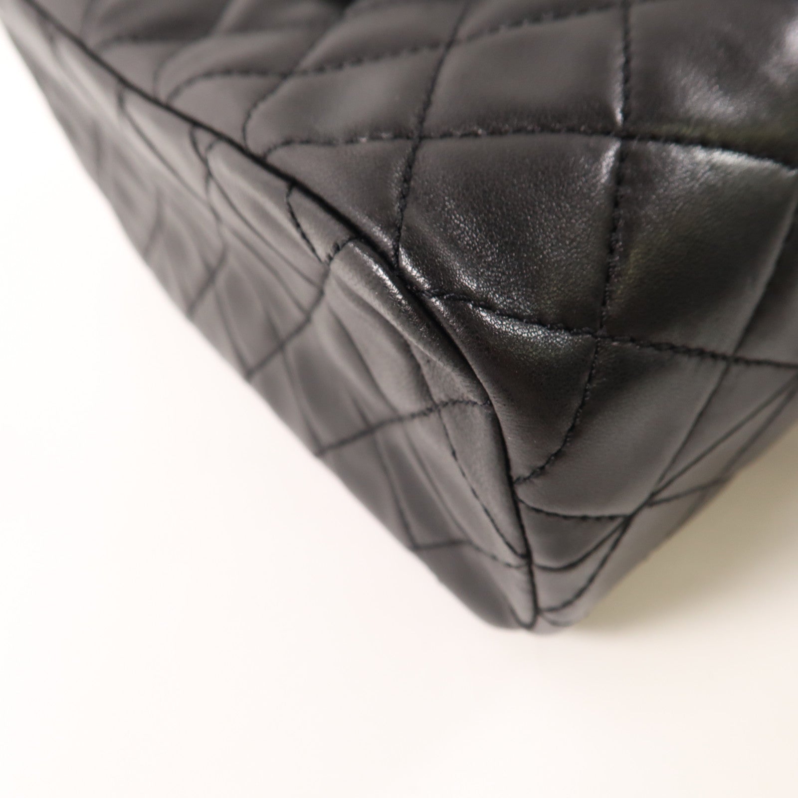 CHANEL CC Boy Vanity Case 2 Way Shoulder Bag Lambskin Leather Black