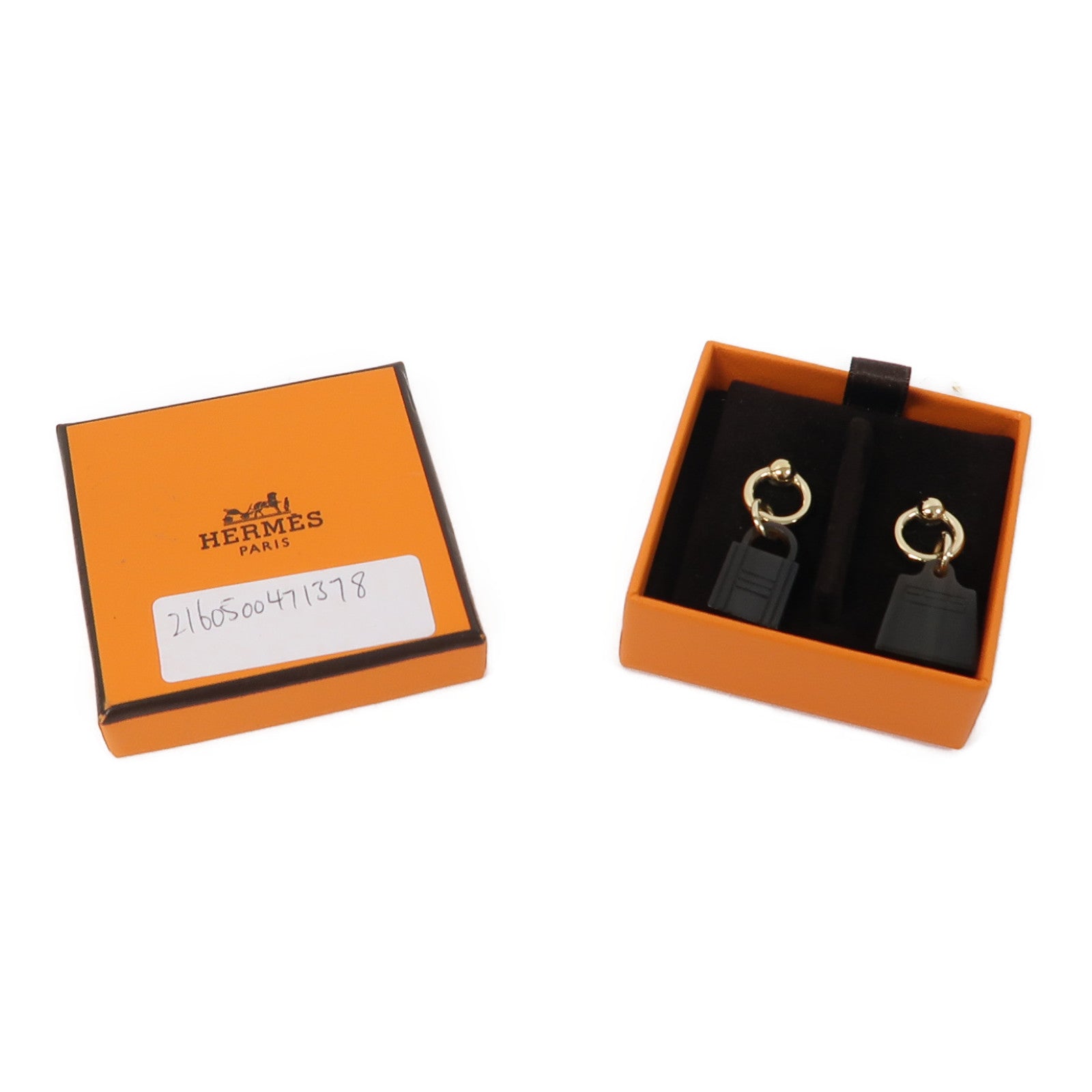 HERMES 水牛角Earrings耳環啡色