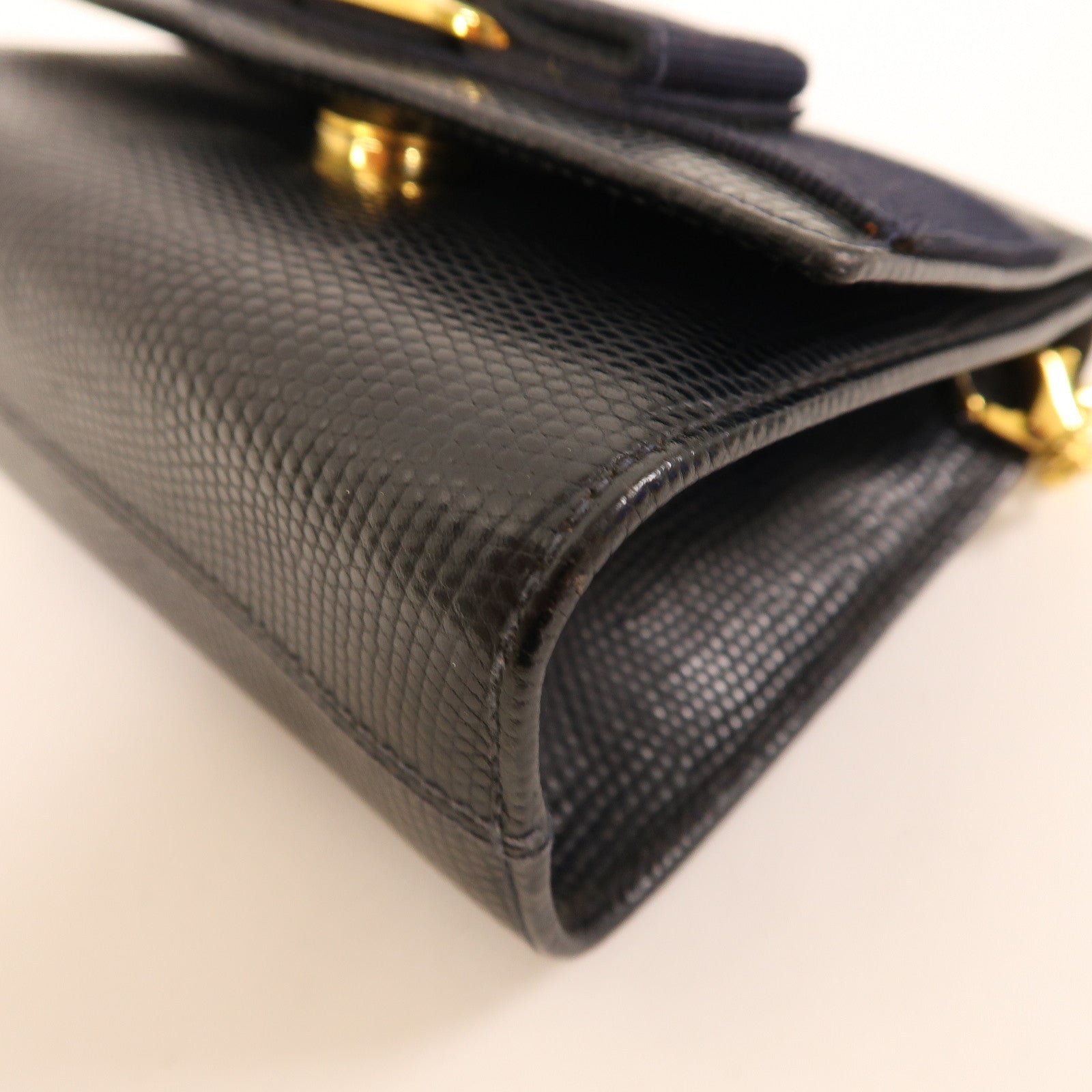 Salvatore Ferragamo 【激減優惠】牛皮皮革Chain Shoulder金扣鏈帶肩背袋藍色