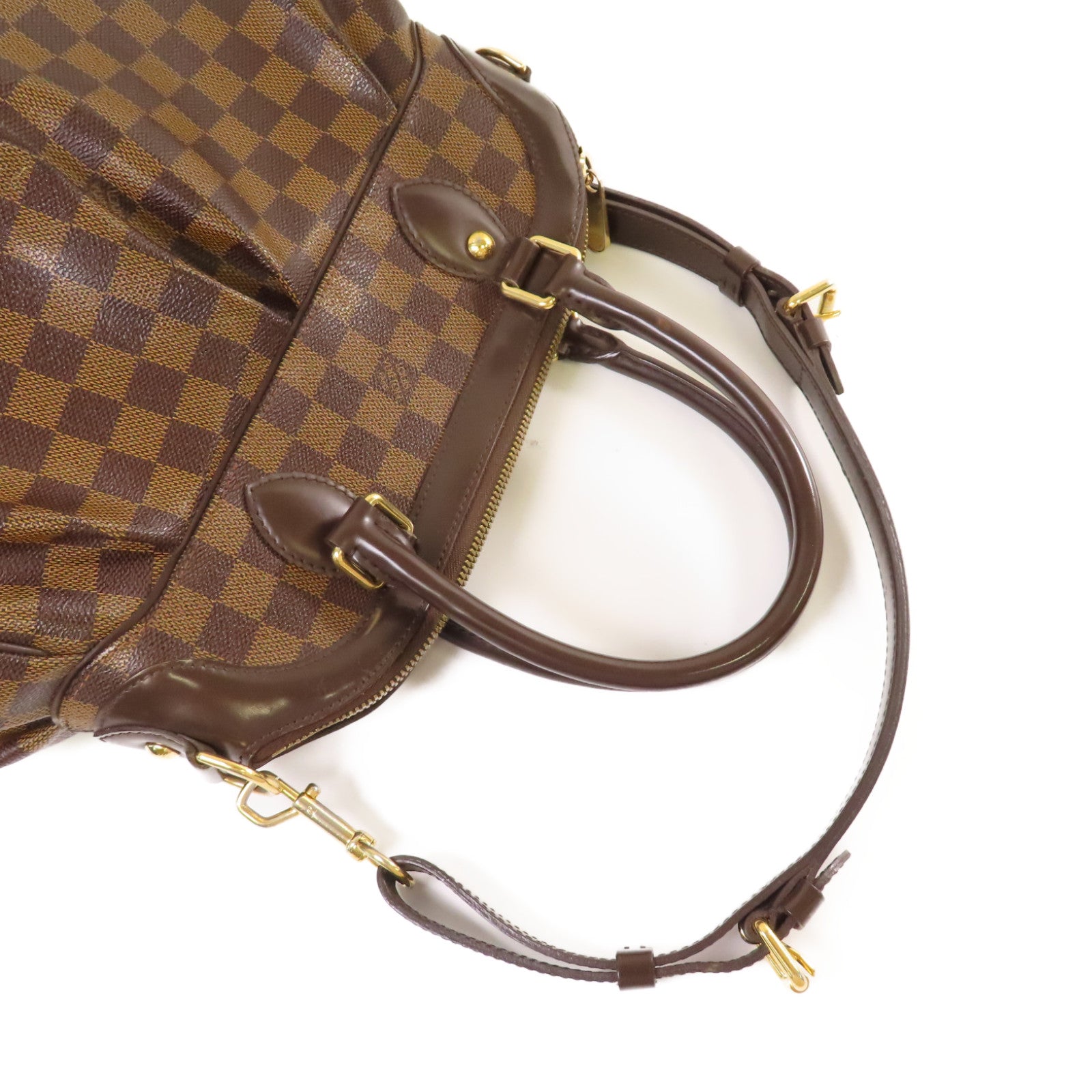 LOUIS VUITTON 【激減優惠】Damier Trevi PM 2Way Shoulder Bag金扣肩背袋啡色