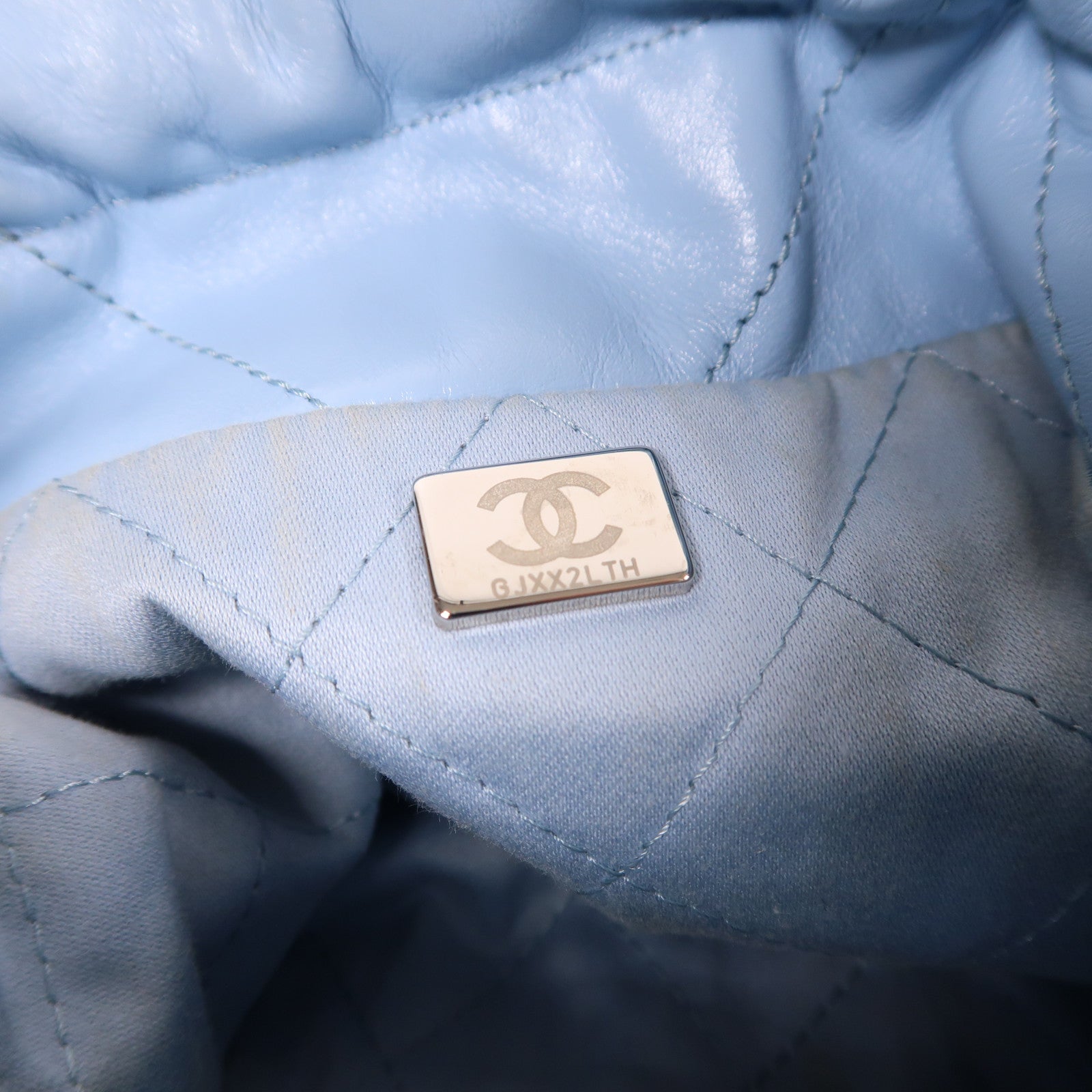 CHANEL CC SHW Chanel 22 Mini Chain Shoulder Bag Calfskin Leather Blue