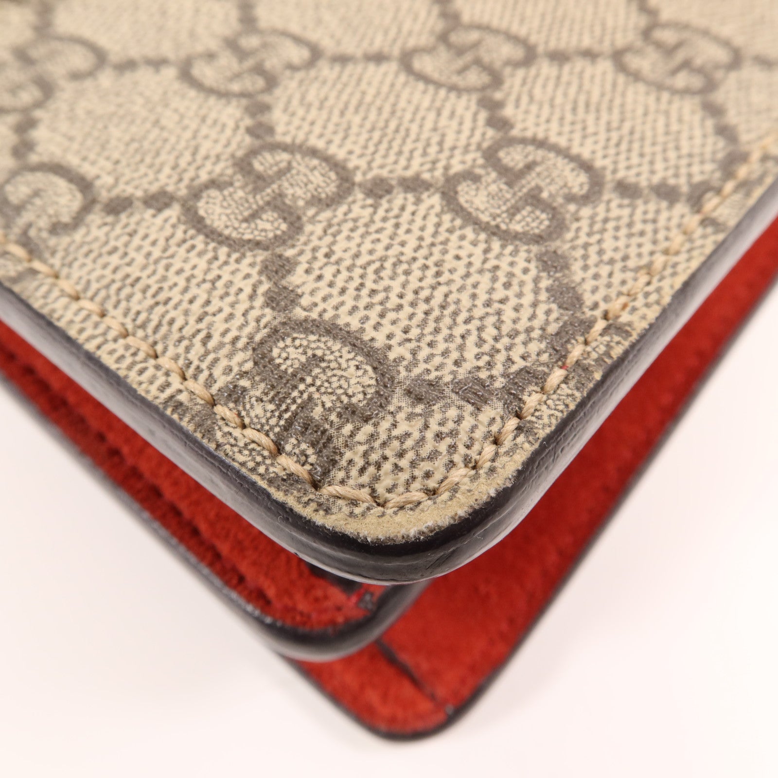 GUCCI 塗層帆布Dionysus銀扣鏈帶肩背袋