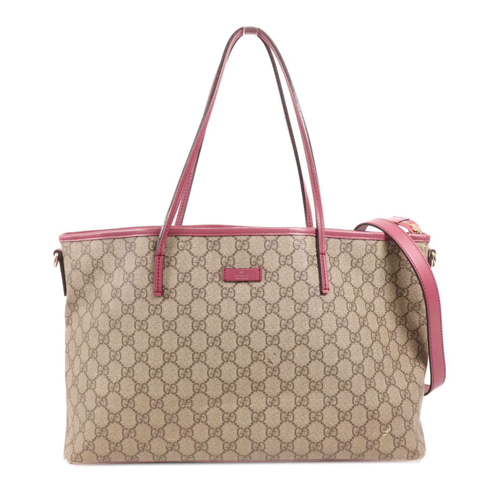 GUCCI 塗層帆布Tote Bag金扣手挽肩背兩用袋