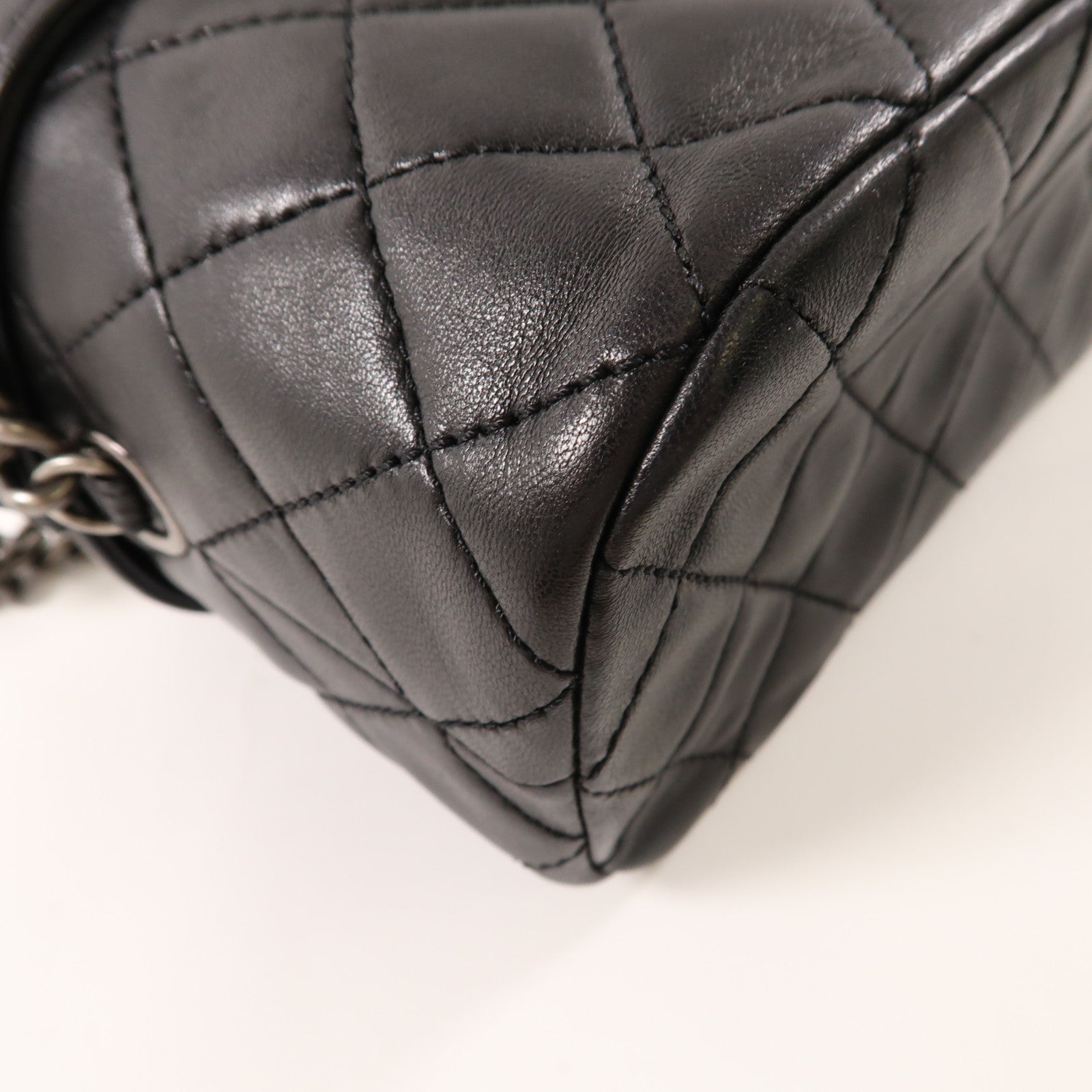 CHANEL CC Boy Vanity Case 2 Way Shoulder Bag Lambskin Leather Black