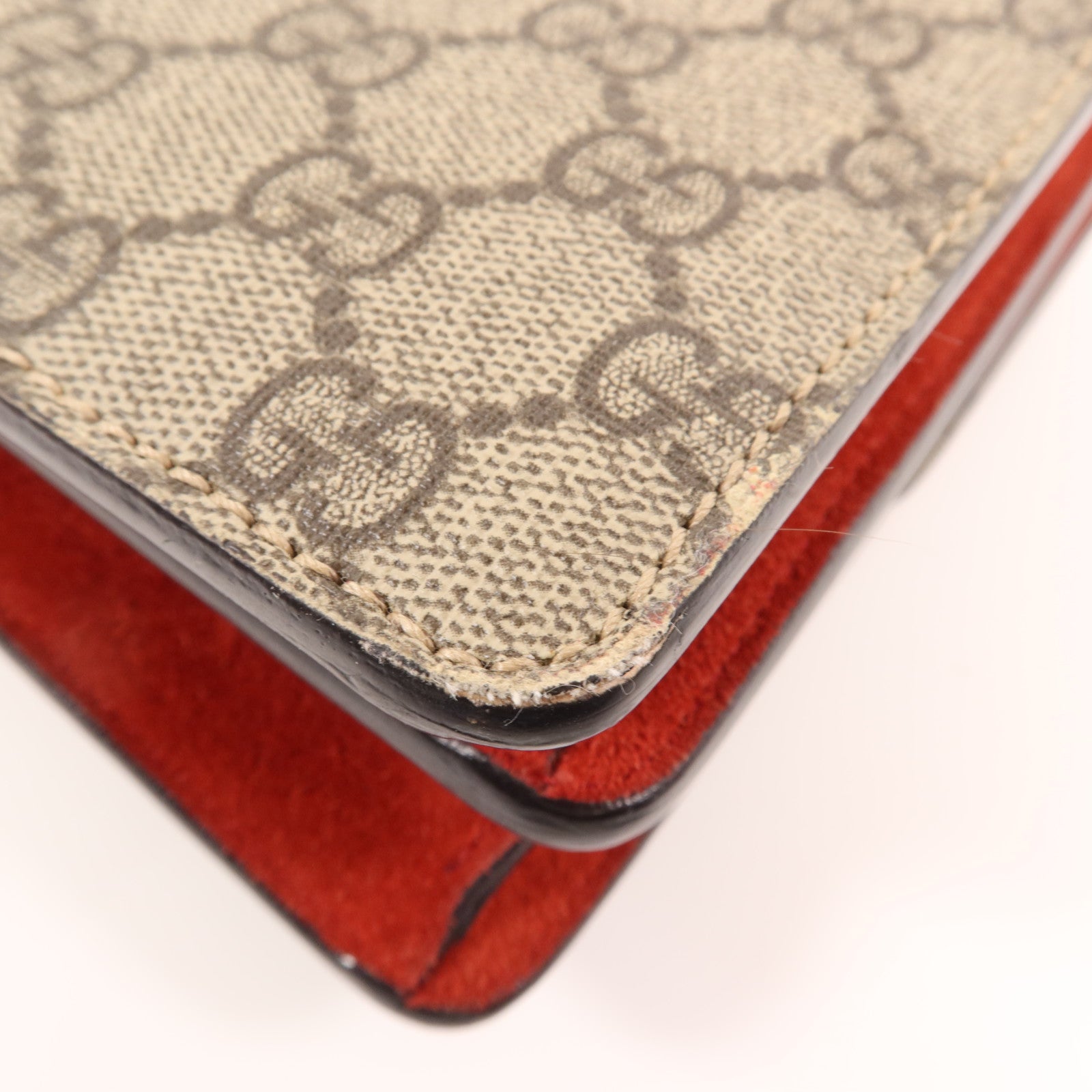 GUCCI 塗層帆布Dionysus銀扣鏈帶肩背袋