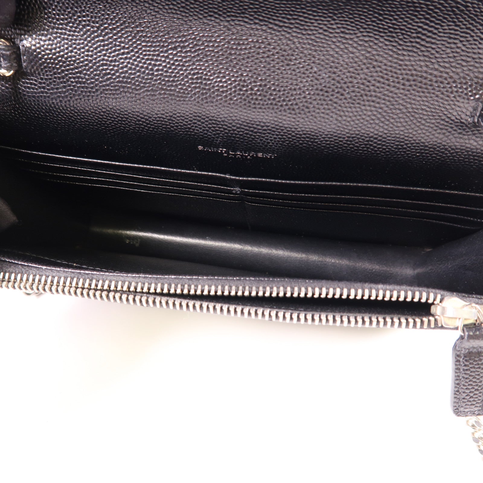 SAINT LAURENT 牛皮皮革Chain Shoulder Bag銀扣鏈帶肩背袋