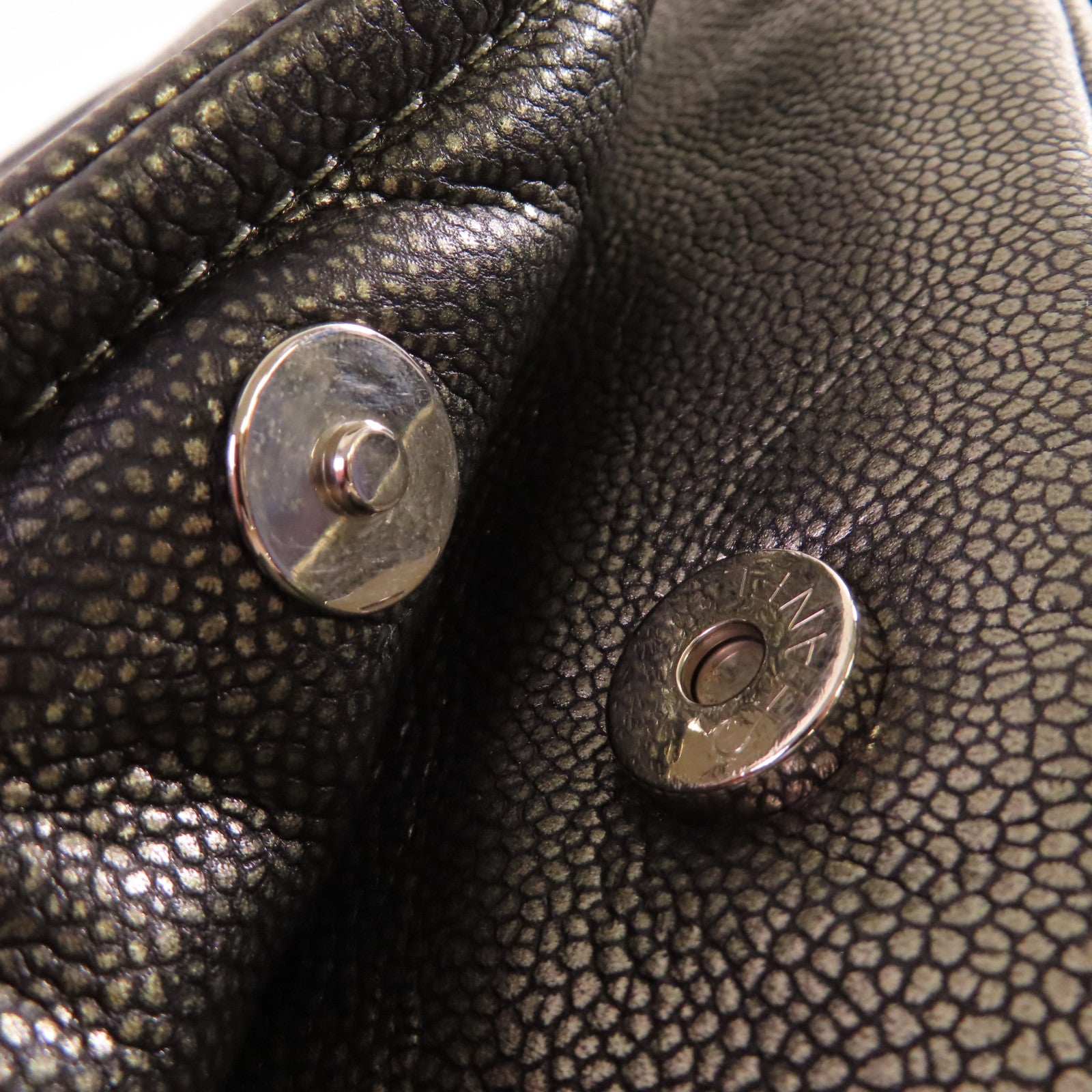CHANEL 牛皮皮革Chain Shoulder Bag銀扣鏈帶肩背袋灰色