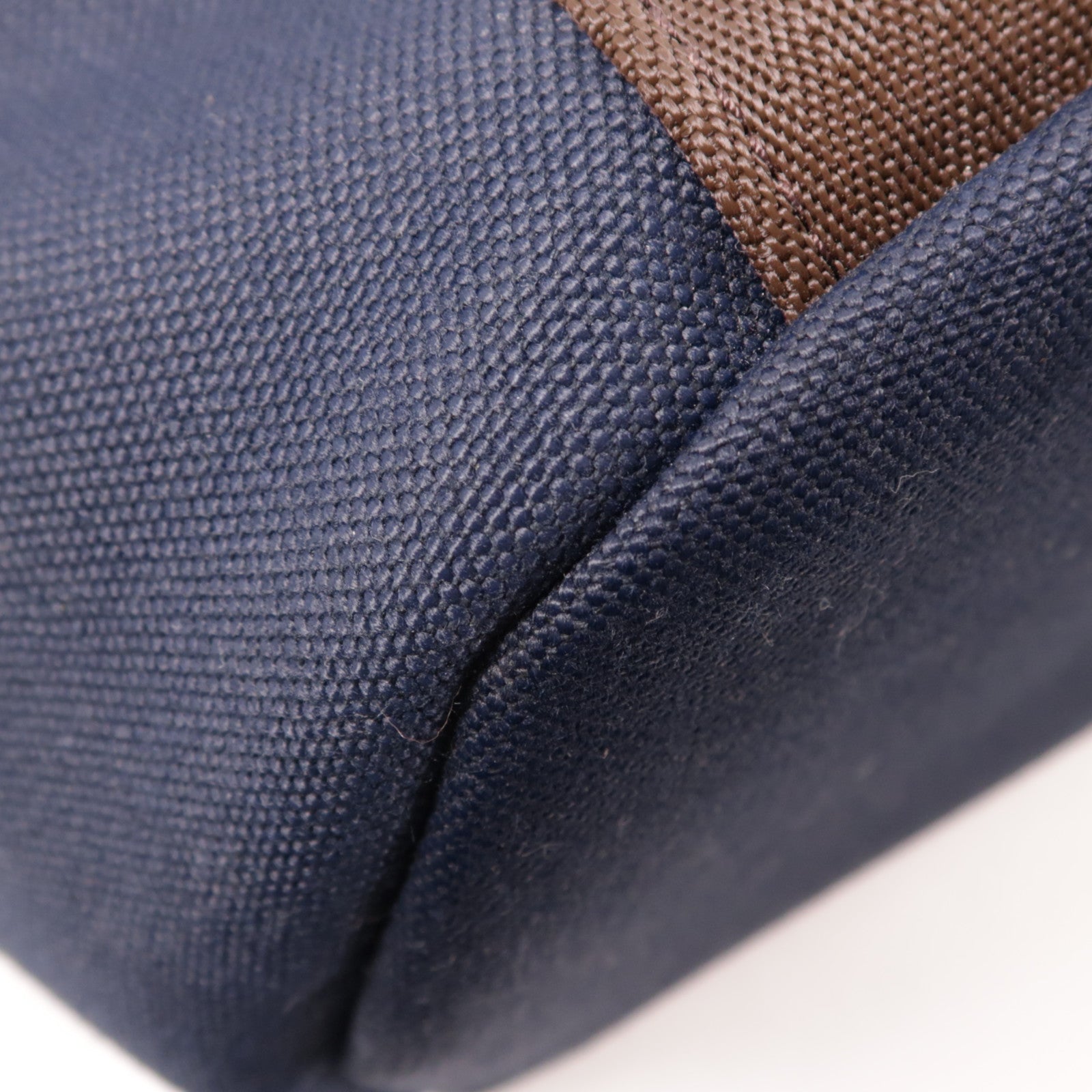 HERMES 帆布Sac De Pansage Groom銀扣手挽肩背兩用袋Navy