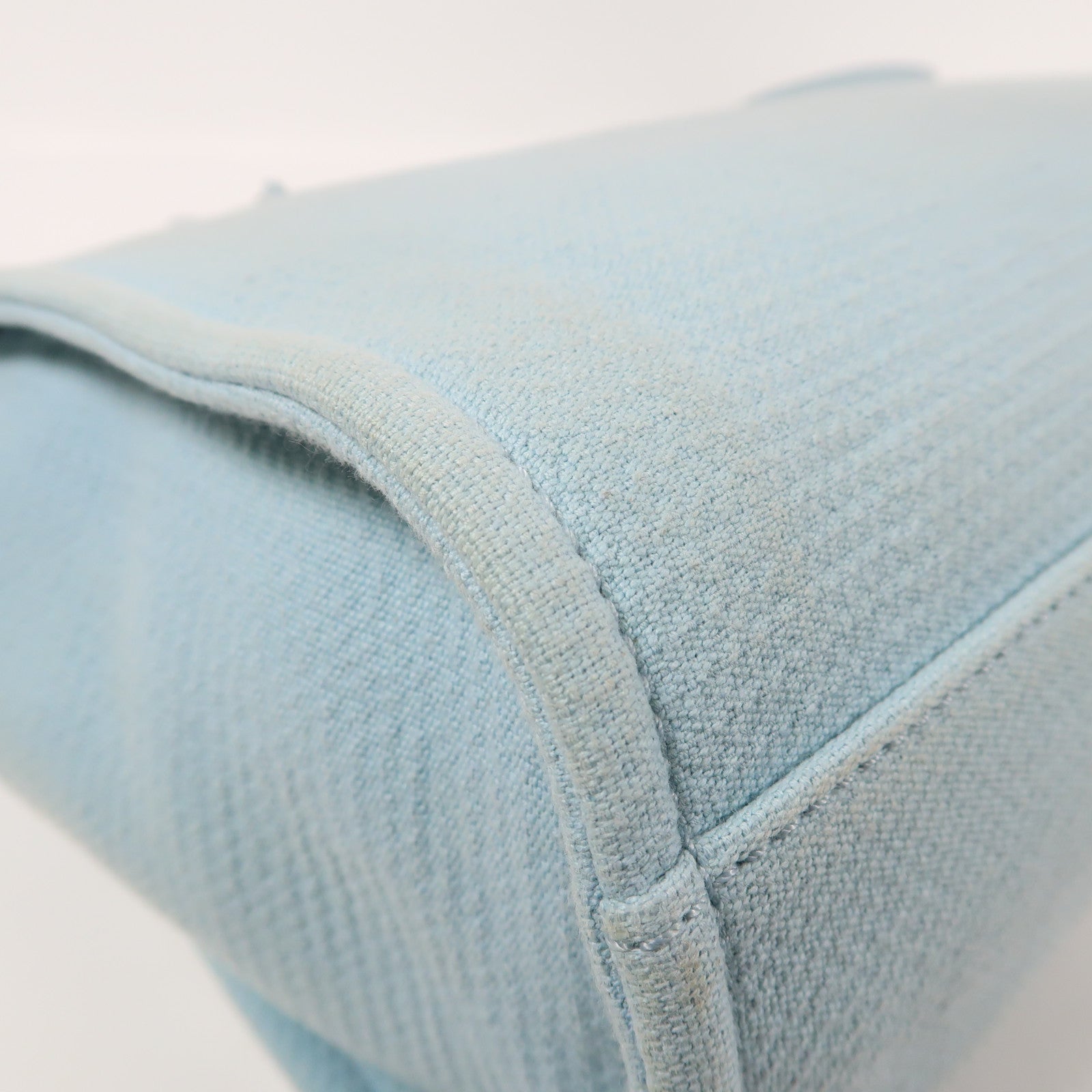 CHANEL 帆布Deauville Tote銀扣手挽肩背兩用袋