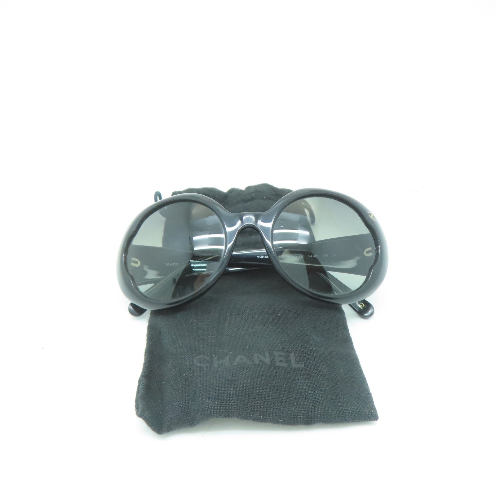 CHANEL PVC Sunglasses銀扣太陽眼鏡黑色