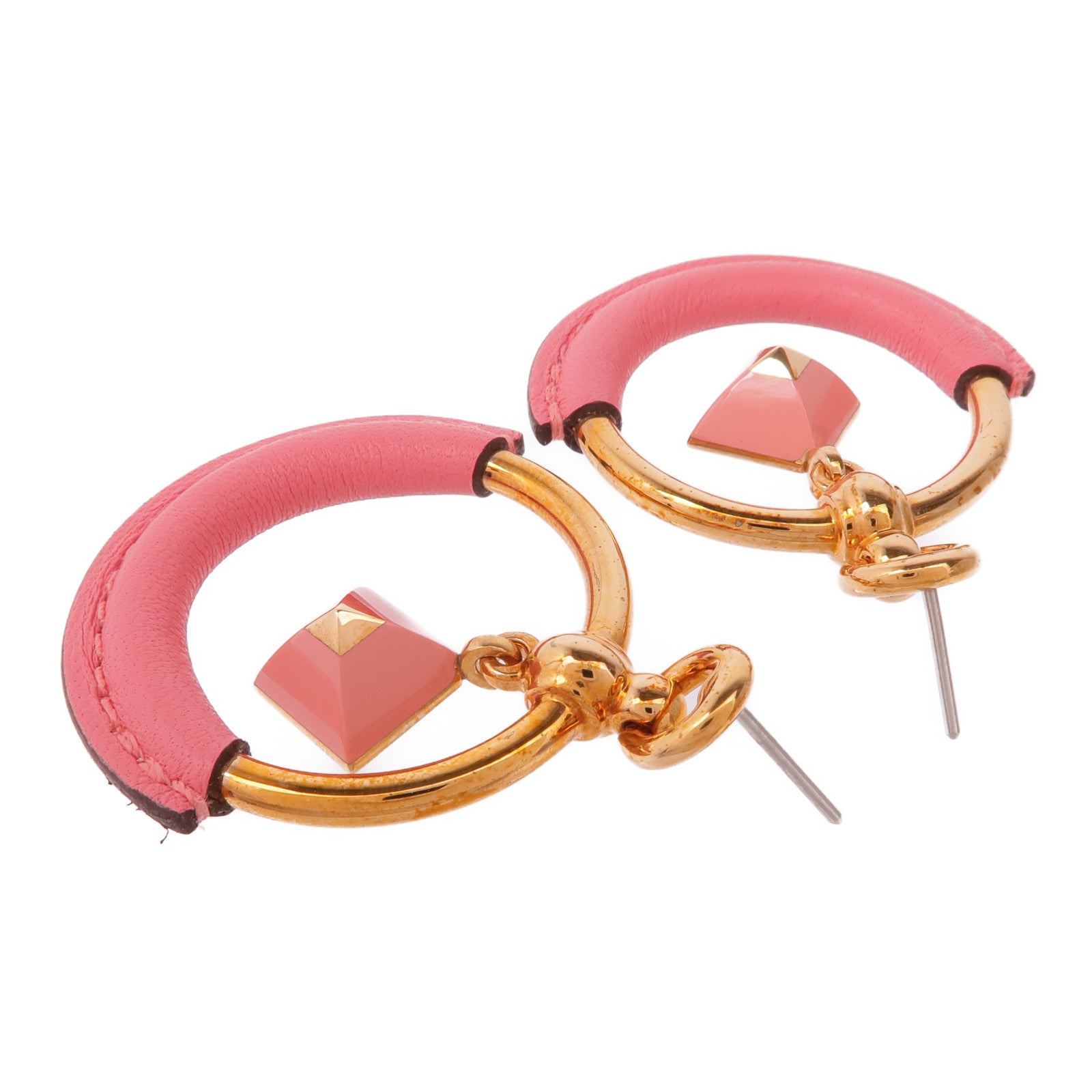 HERMES 金屬/皮革Earrings耳環