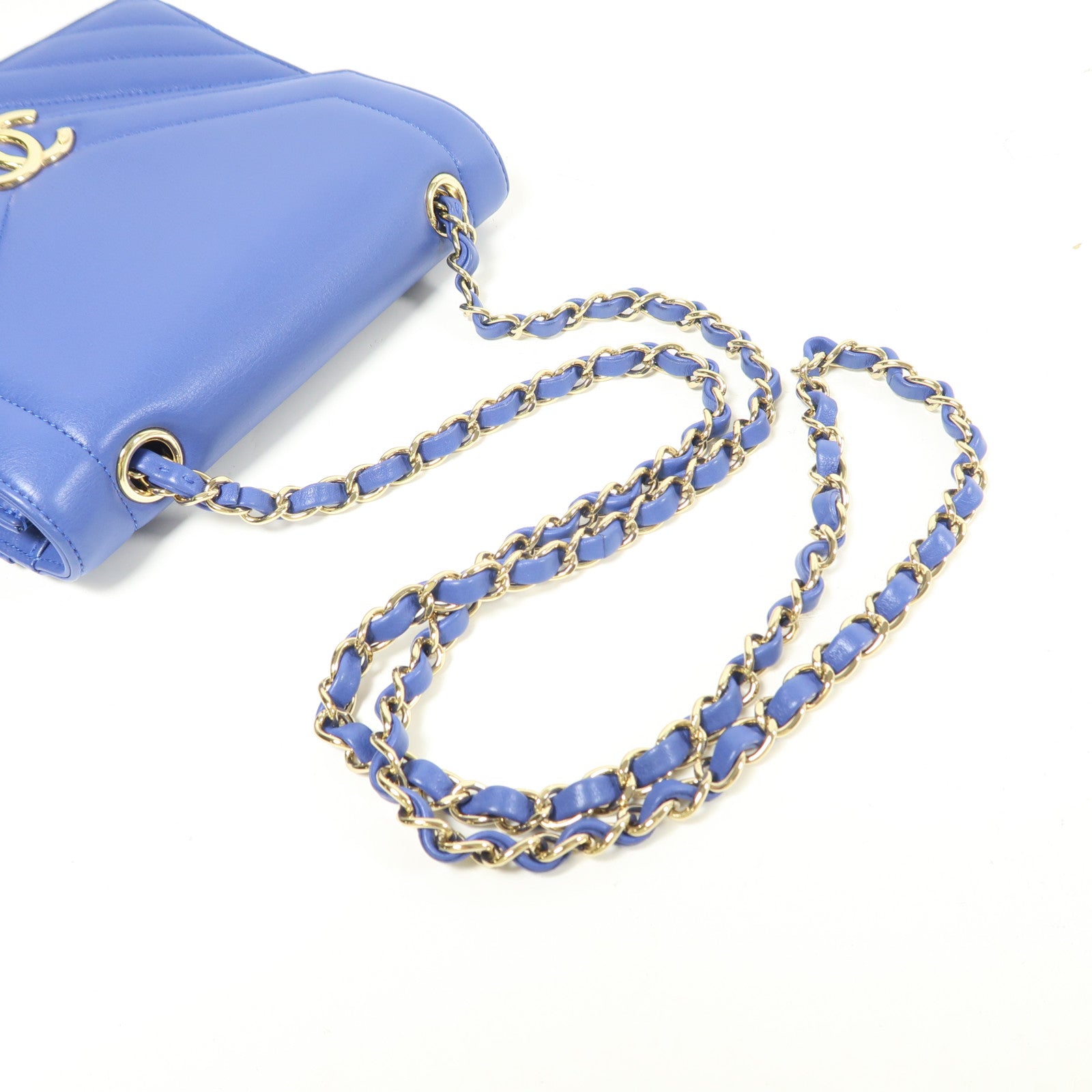 CHANEL 【激減優惠】羊皮皮革Chain Shoulder Bag金扣鏈帶肩背袋