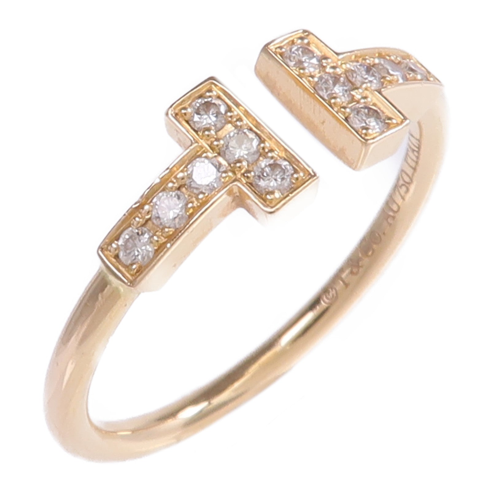 TIFFANY＆CO 【激減優惠】18K玫瑰金T Diamond Wire Ring鑽石戒指US#6.75