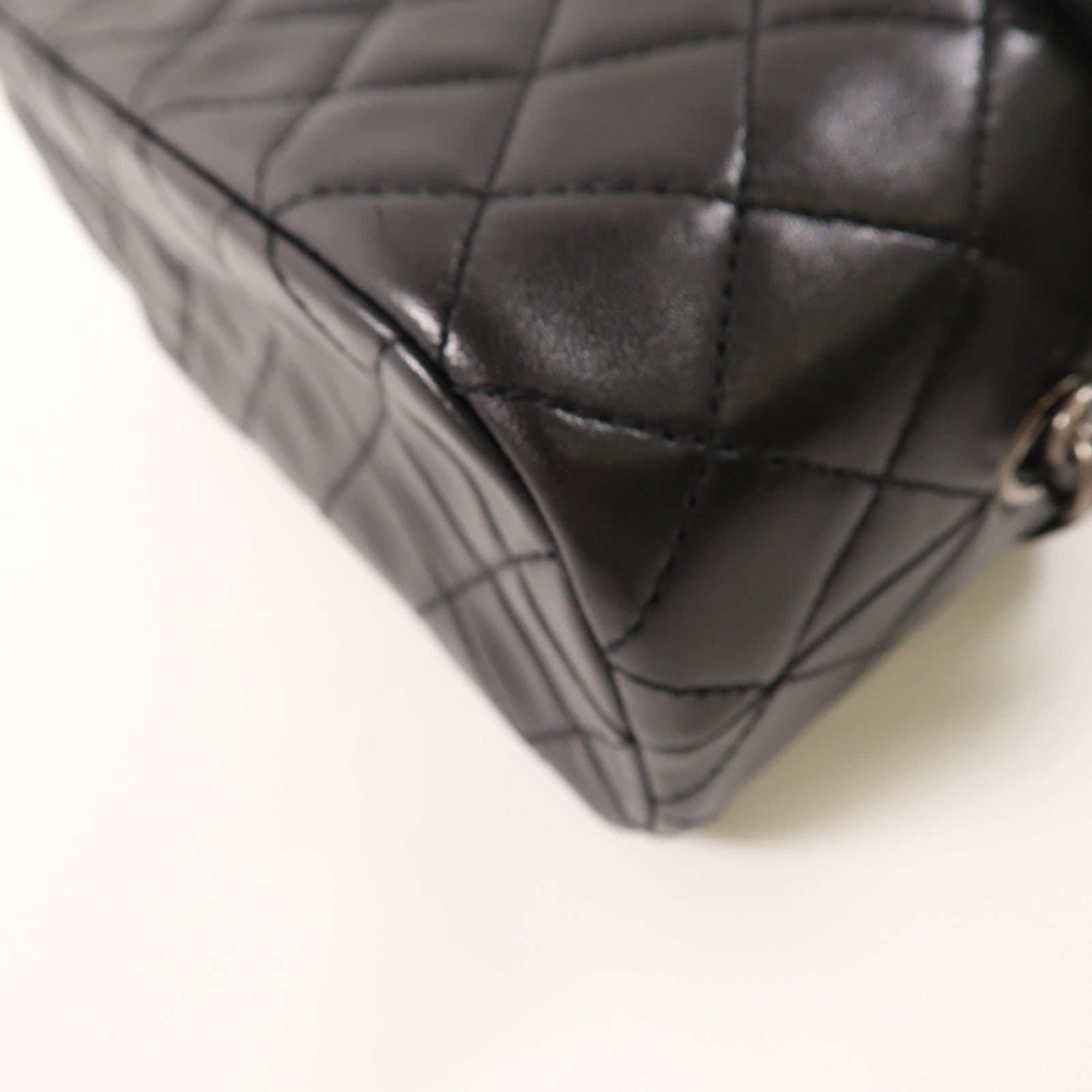 CHANEL CC Boy Vanity Case 2 Way Shoulder Bag Lambskin Leather Black