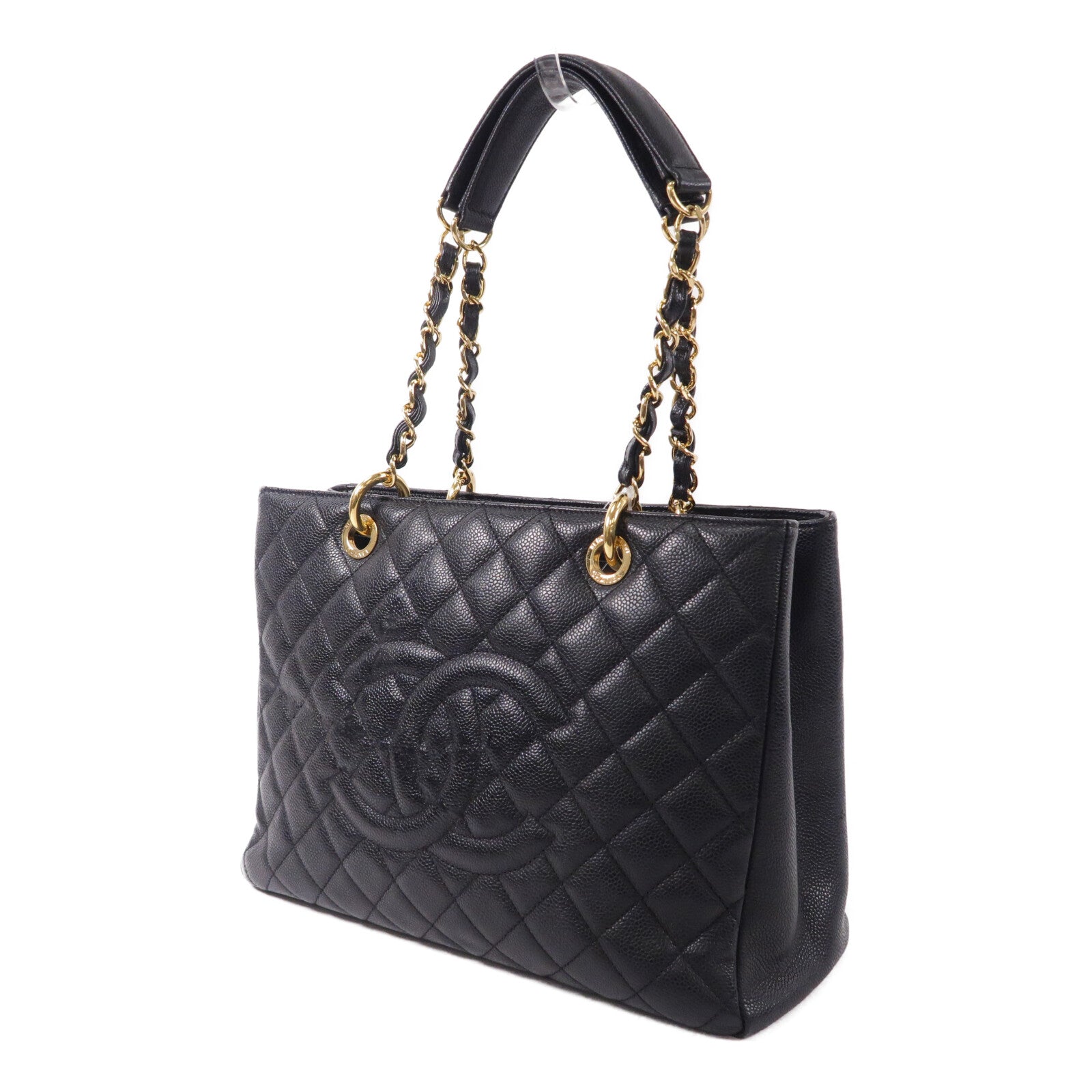 CHANEL 牛皮皮革GST Grand Shopping Tote Bag鏈帶肩背袋