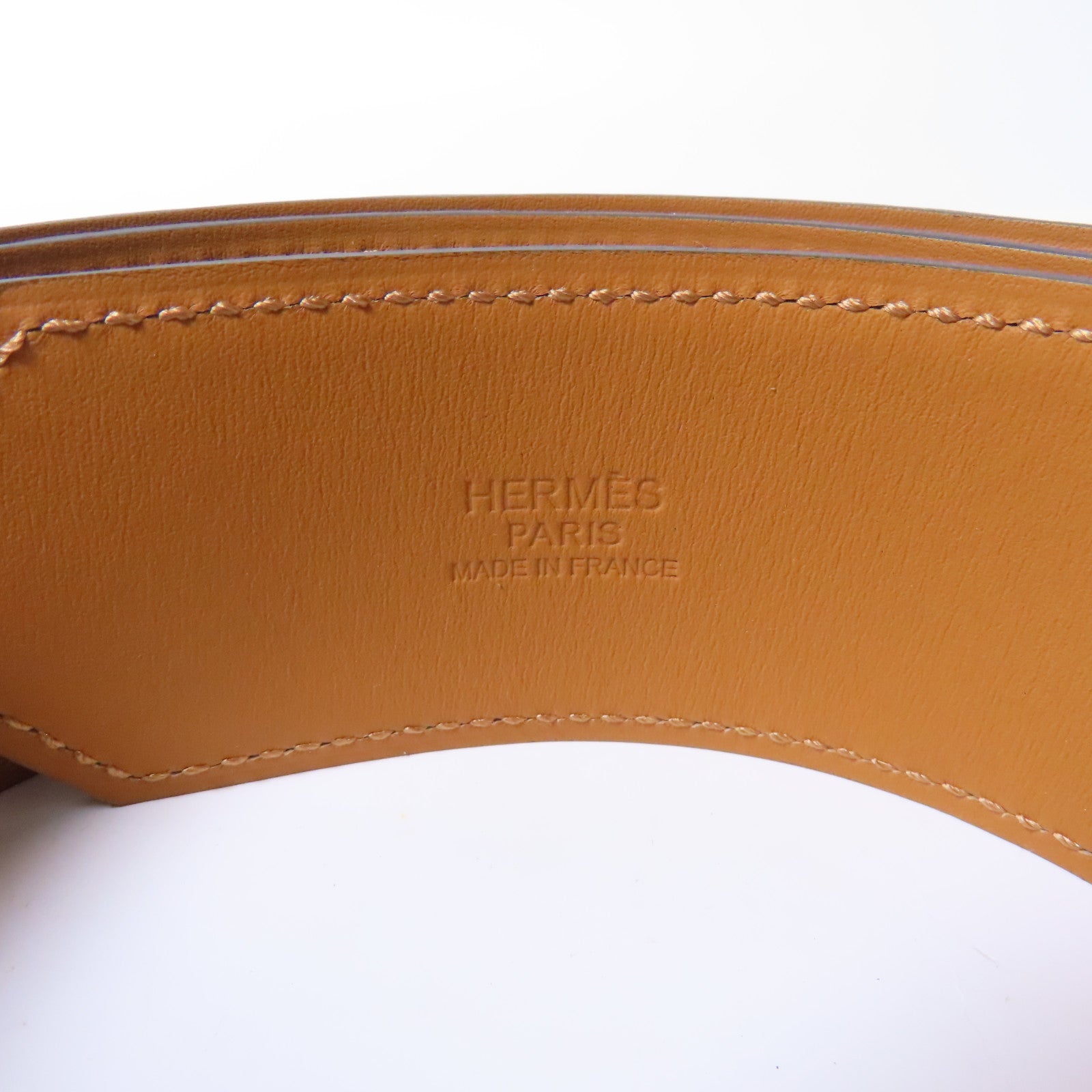 HERMES 牛皮皮革Belt銀扣皮帶黑色