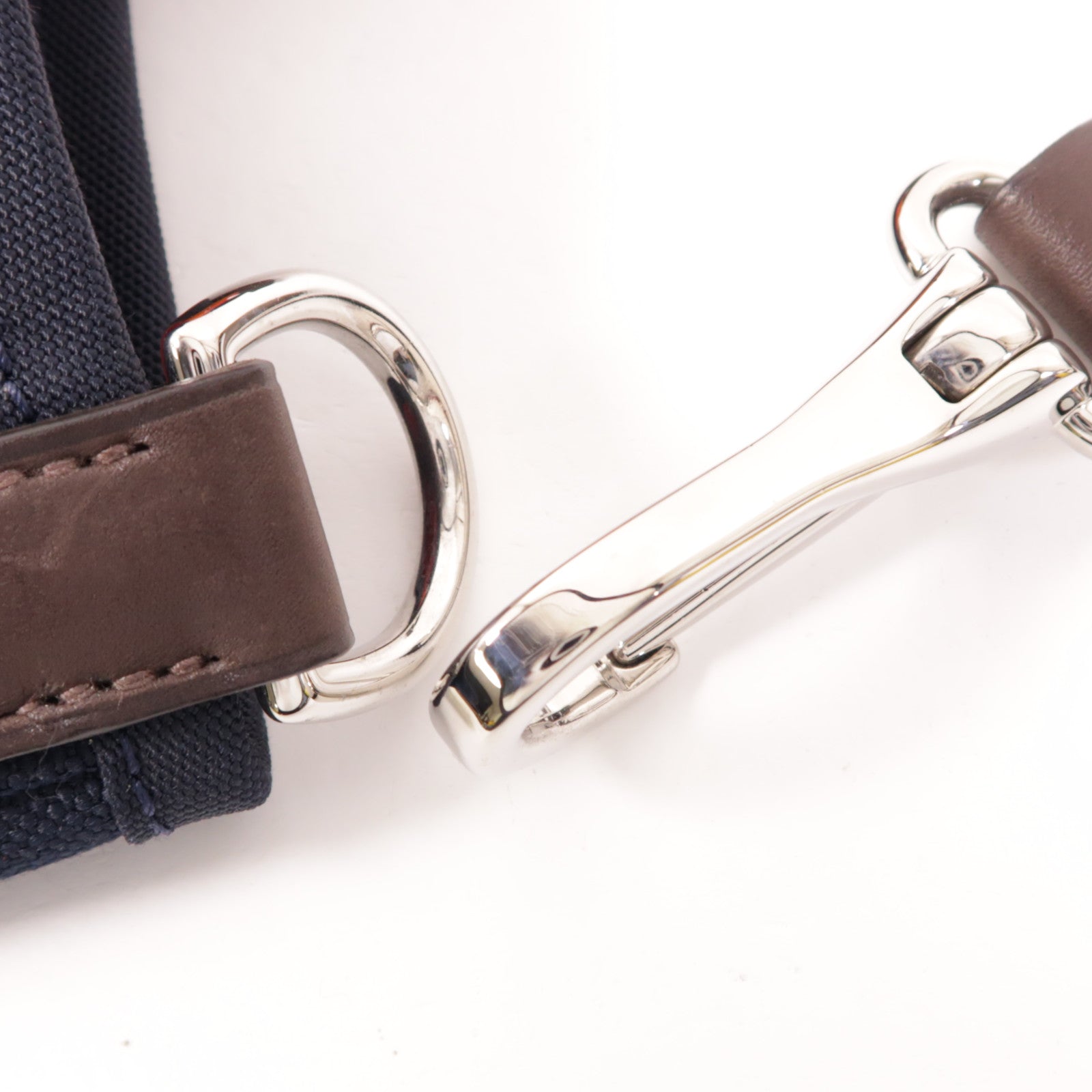 HERMES 帆布Sac De Pansage Groom銀扣手挽肩背兩用袋Navy